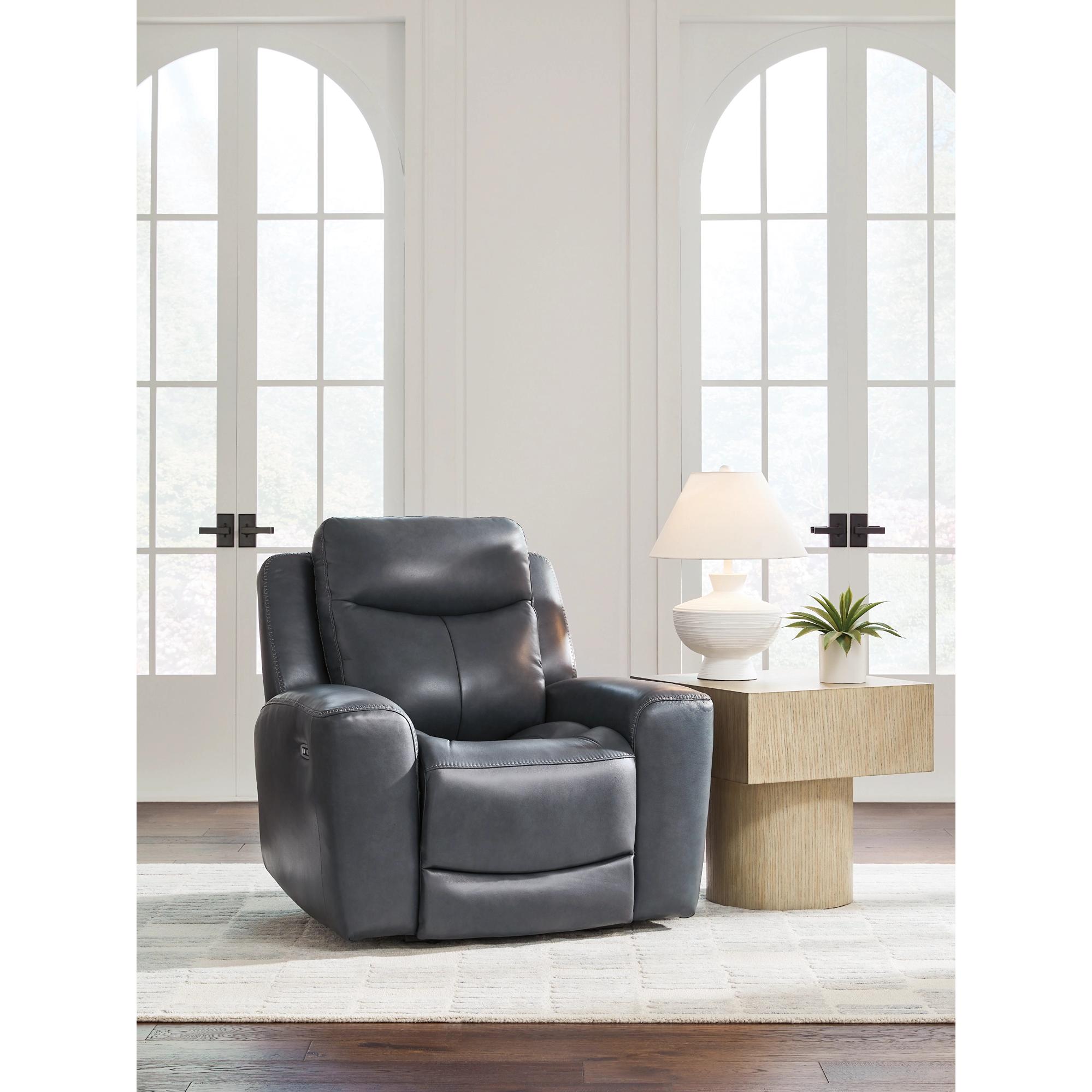  Manufacturer Color_Admiral --  Signature Design by Ashley Next Move Power Leather Match Recliner IMAGE 6