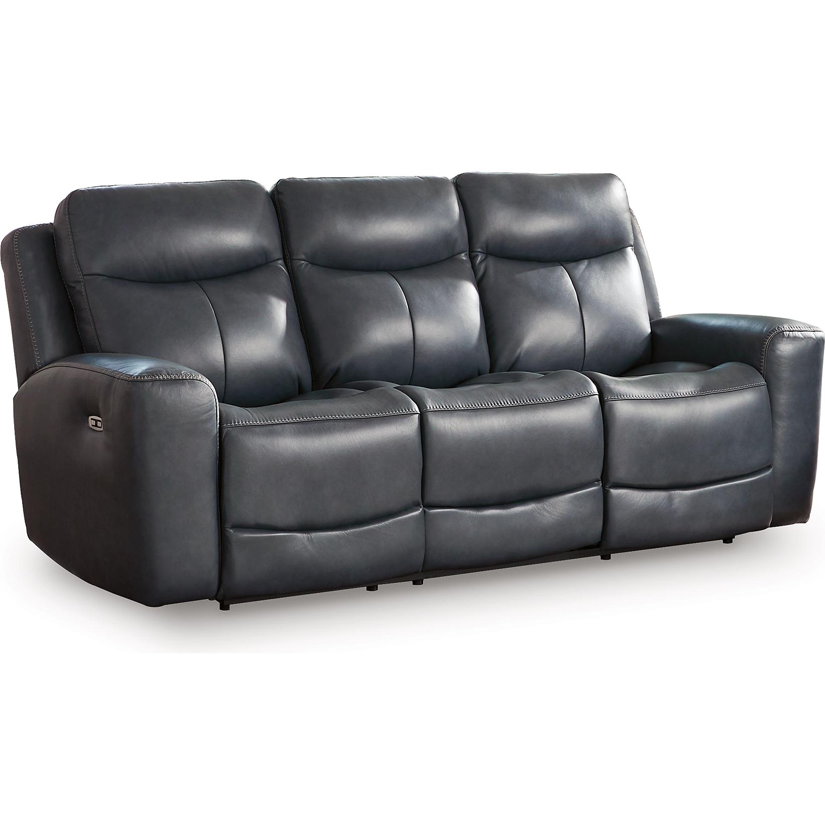  Manufacturer Color_Admiral --  Signature Design by Ashley Next Move Power Reclining Leather Match Sofa IMAGE 1