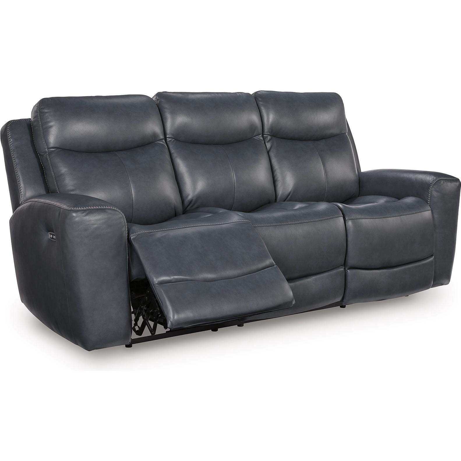  Manufacturer Color_Admiral --  Signature Design by Ashley Next Move Power Reclining Leather Match Sofa IMAGE 2