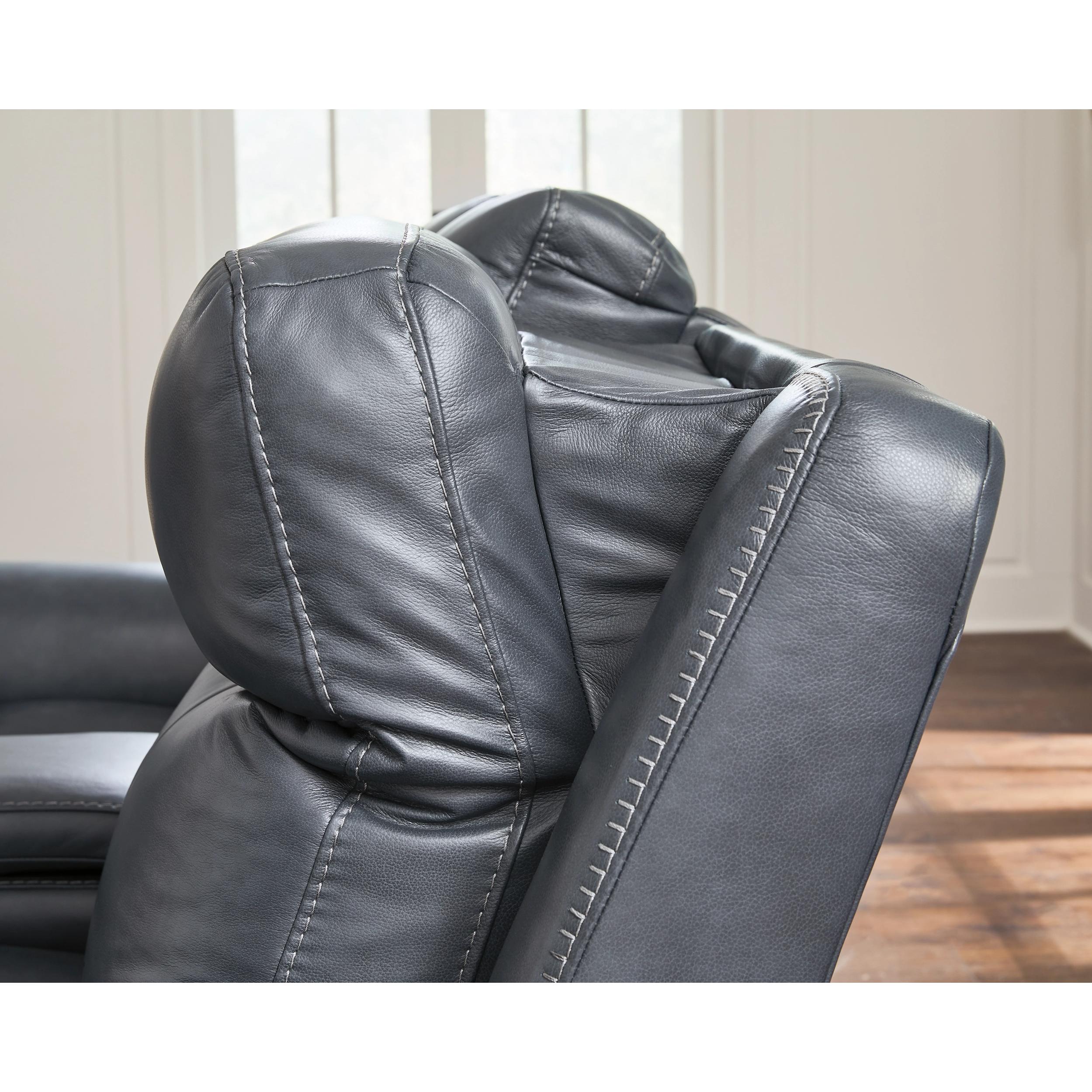  Manufacturer Color_Admiral --  Signature Design by Ashley Next Move Power Reclining Leather Match Loveseat with Console IMAGE 4