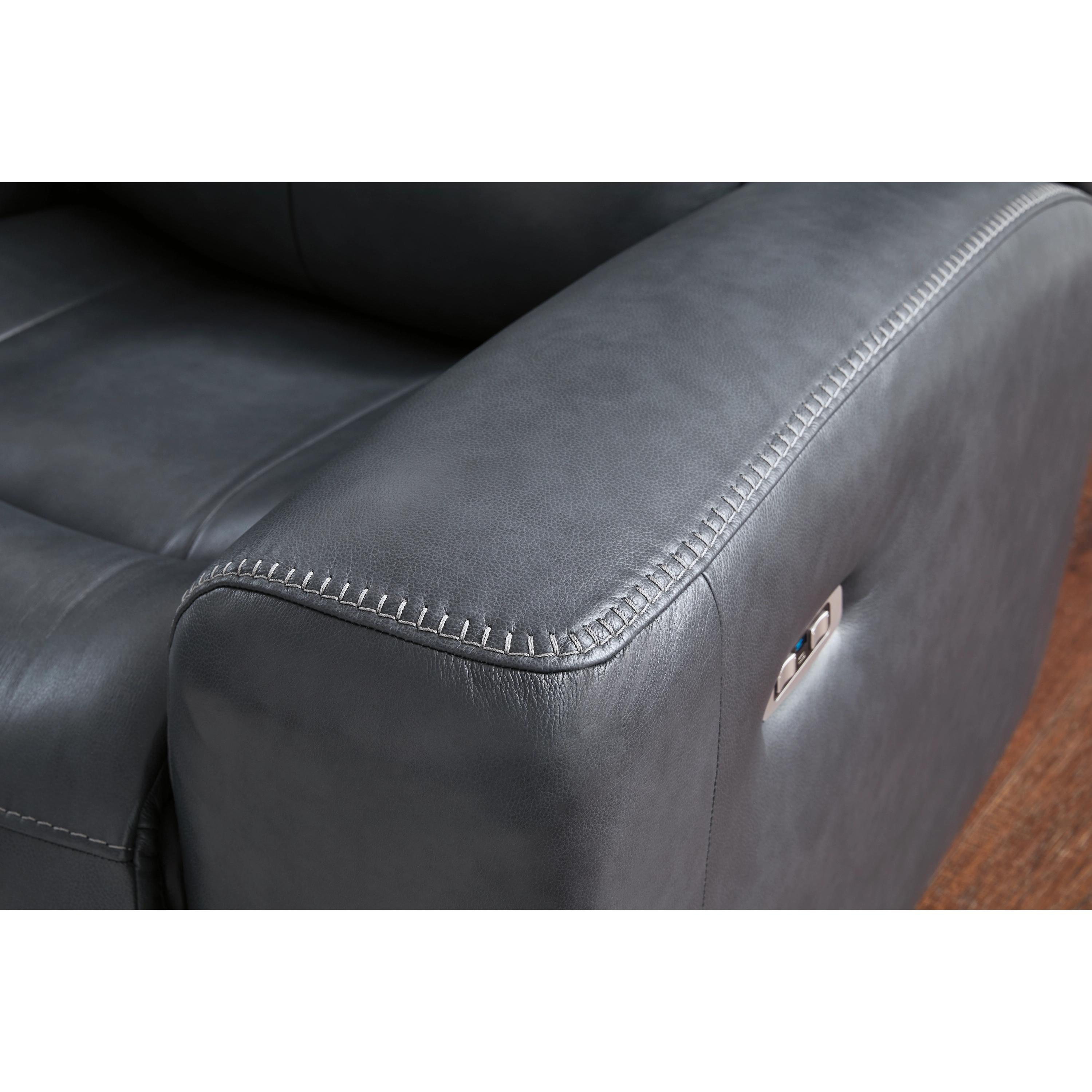  Manufacturer Color_Admiral --  Signature Design by Ashley Next Move Power Reclining Leather Match Loveseat with Console IMAGE 6