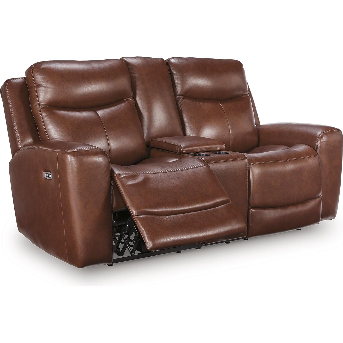  Manufacturer Color_Mahogany --  Next Move PCU1210218 Power Reclining Loveseat with Console and Adjustable Headrest IMAGE 2