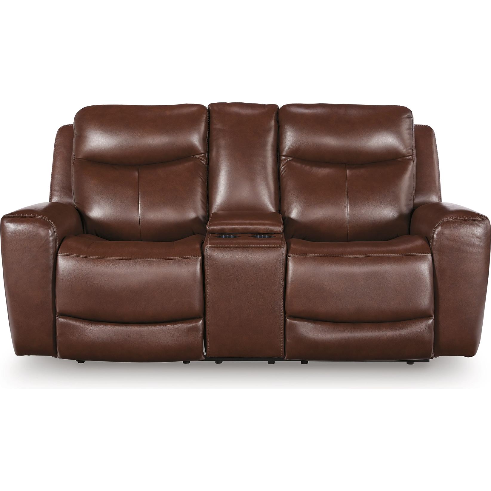  Manufacturer Color_Mahogany --  Next Move PCU1210218 Power Reclining Loveseat with Console and Adjustable Headrest IMAGE 3