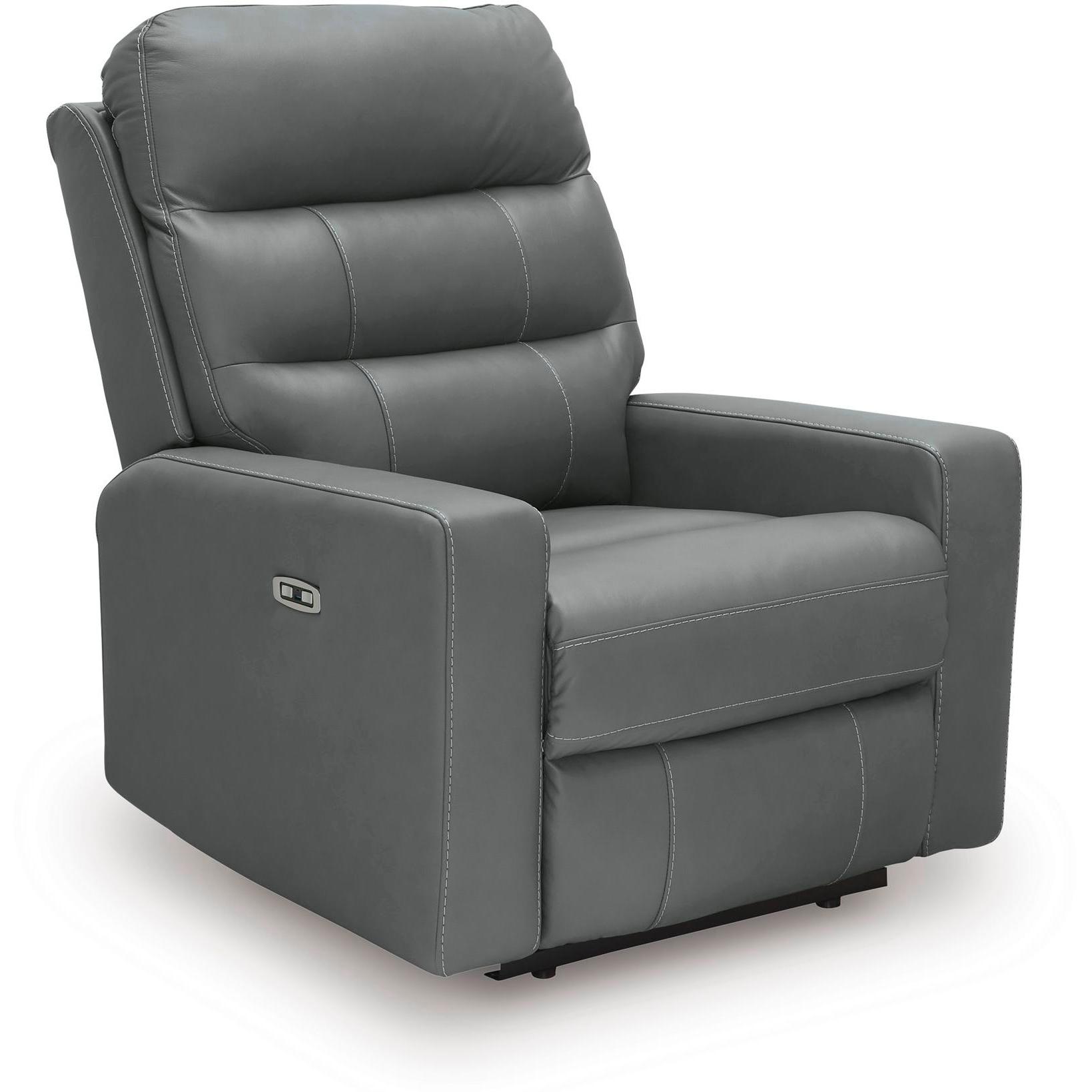  Manufacturer Color_Tideon --  Signature Design by Ashley Pennacle Pier Power Leather Match Recliner IMAGE 1