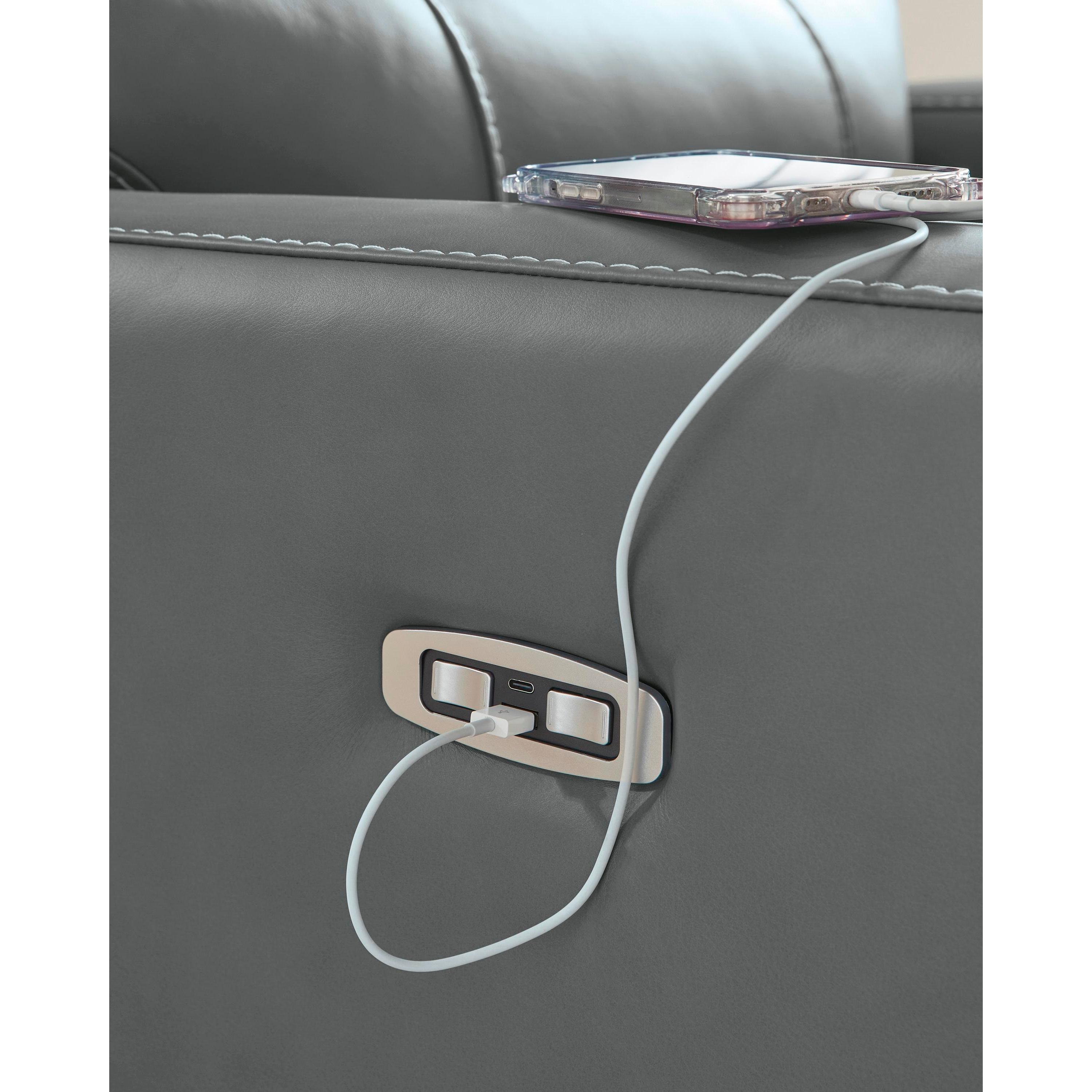  Manufacturer Color_Tideon --  Signature Design by Ashley Pennacle Pier Power Leather Match Recliner IMAGE 10