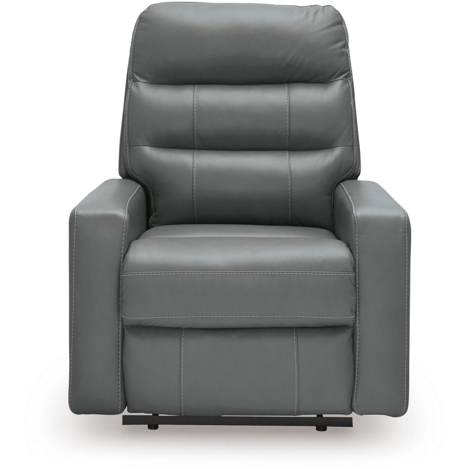  Manufacturer Color_Tideon --  Signature Design by Ashley Pennacle Pier Power Leather Match Recliner IMAGE 3