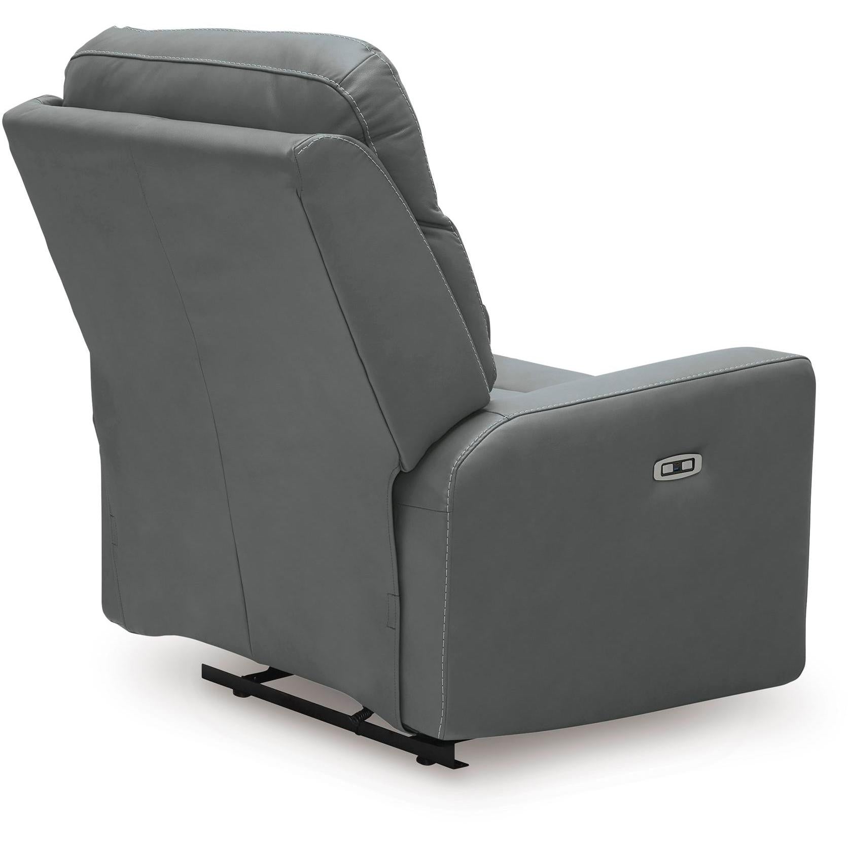  Manufacturer Color_Tideon --  Signature Design by Ashley Pennacle Pier Power Leather Match Recliner IMAGE 4