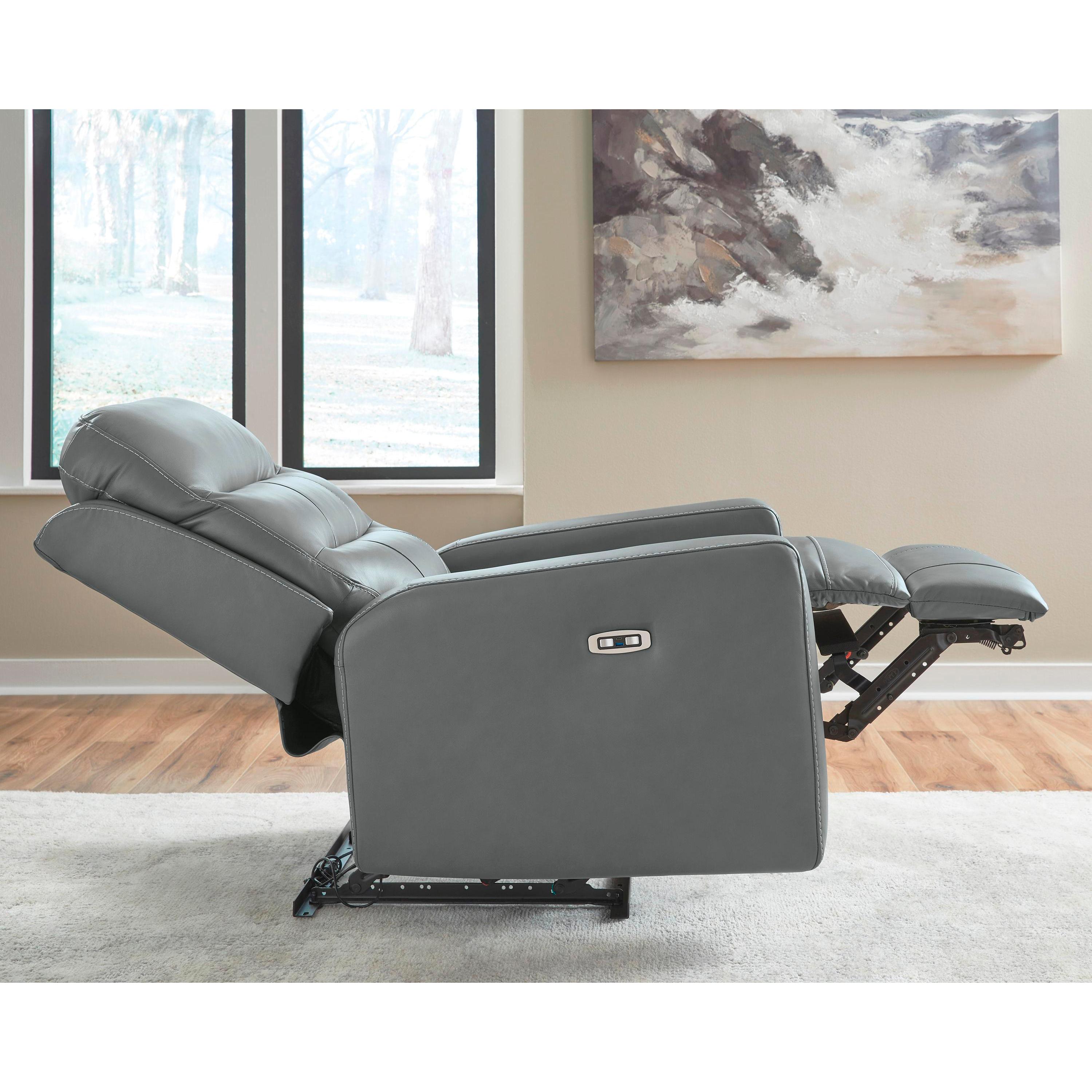  Manufacturer Color_Tideon --  Signature Design by Ashley Pennacle Pier Power Leather Match Recliner IMAGE 7