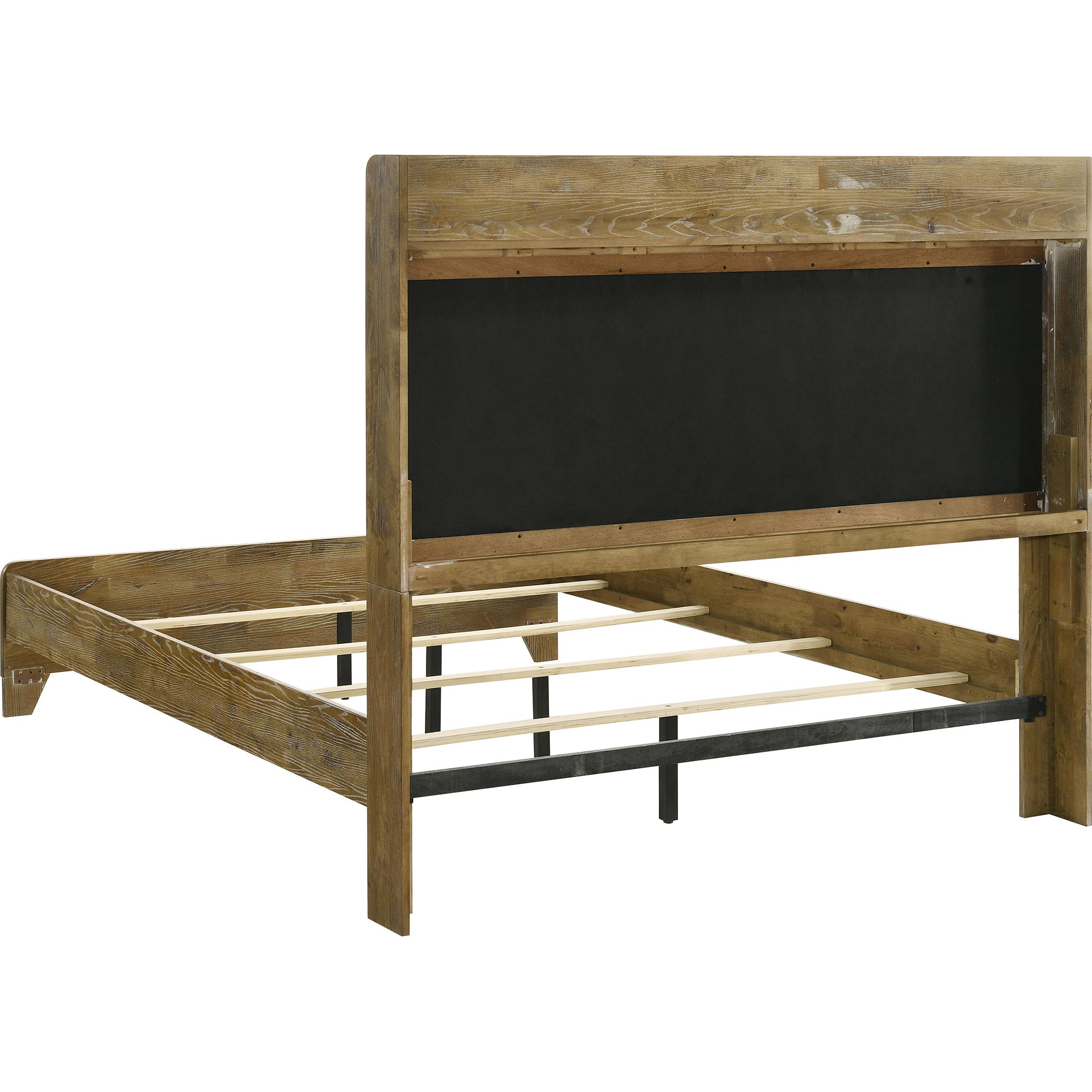  Size_King --  Henderson 222971KE 57-inch Eastern King Bookcase Panel Bed - Medium Oak IMAGE 5