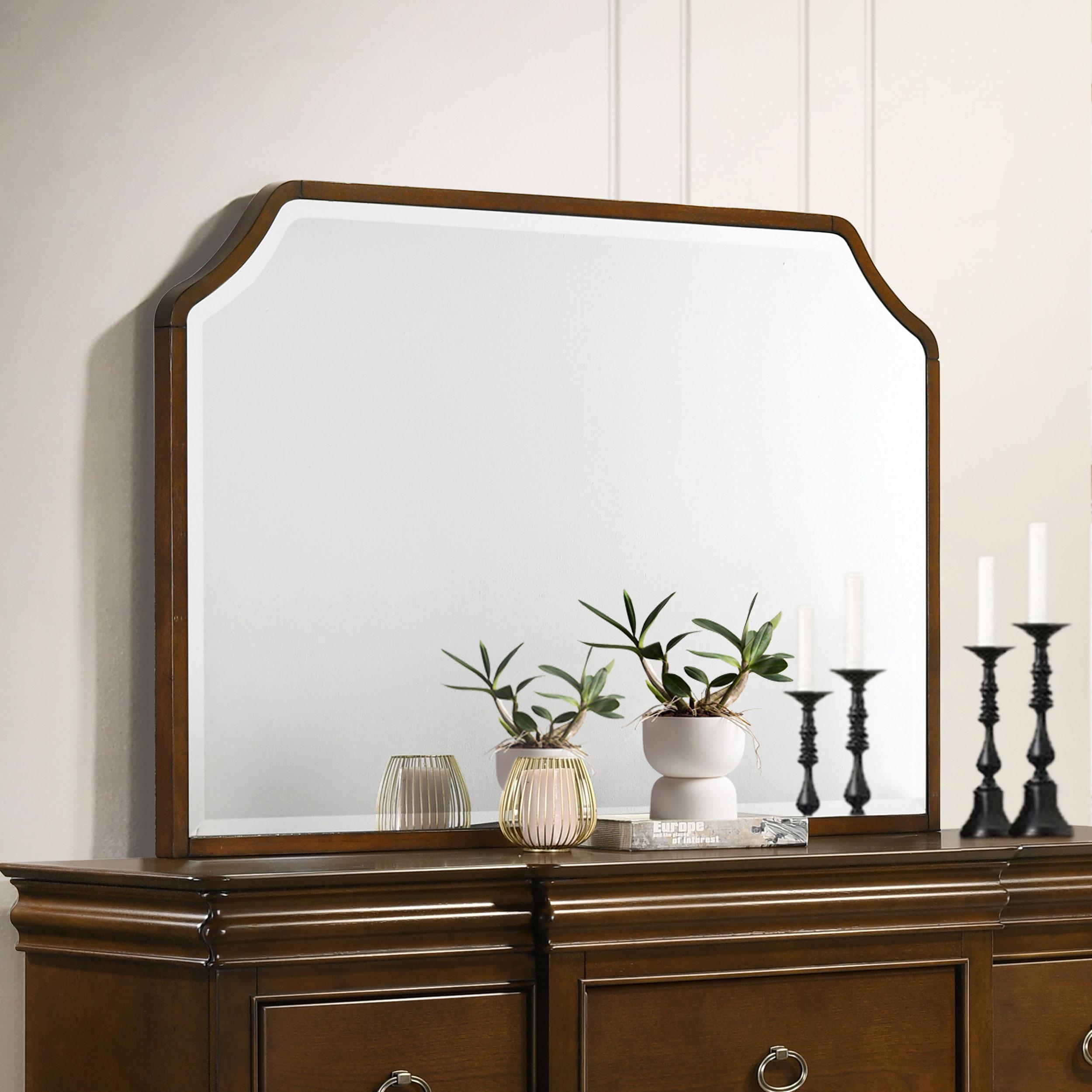  Coaster Furniture Garland 205304 Dresser Mirror - Brown Cherry IMAGE 3