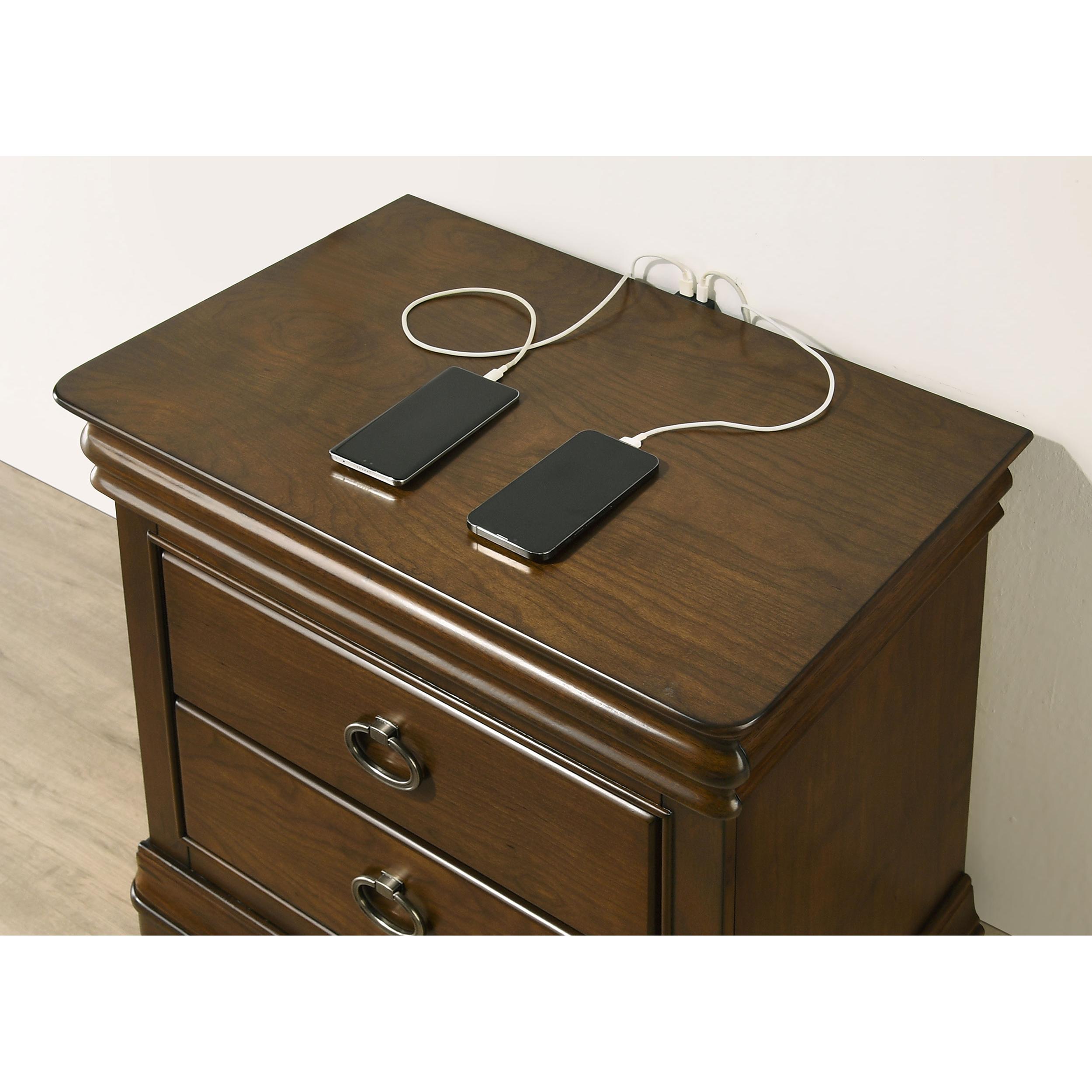  Coaster Furniture Garland 205302 3-drawer Nightstand Bedside Table - Brown Cherry IMAGE 11