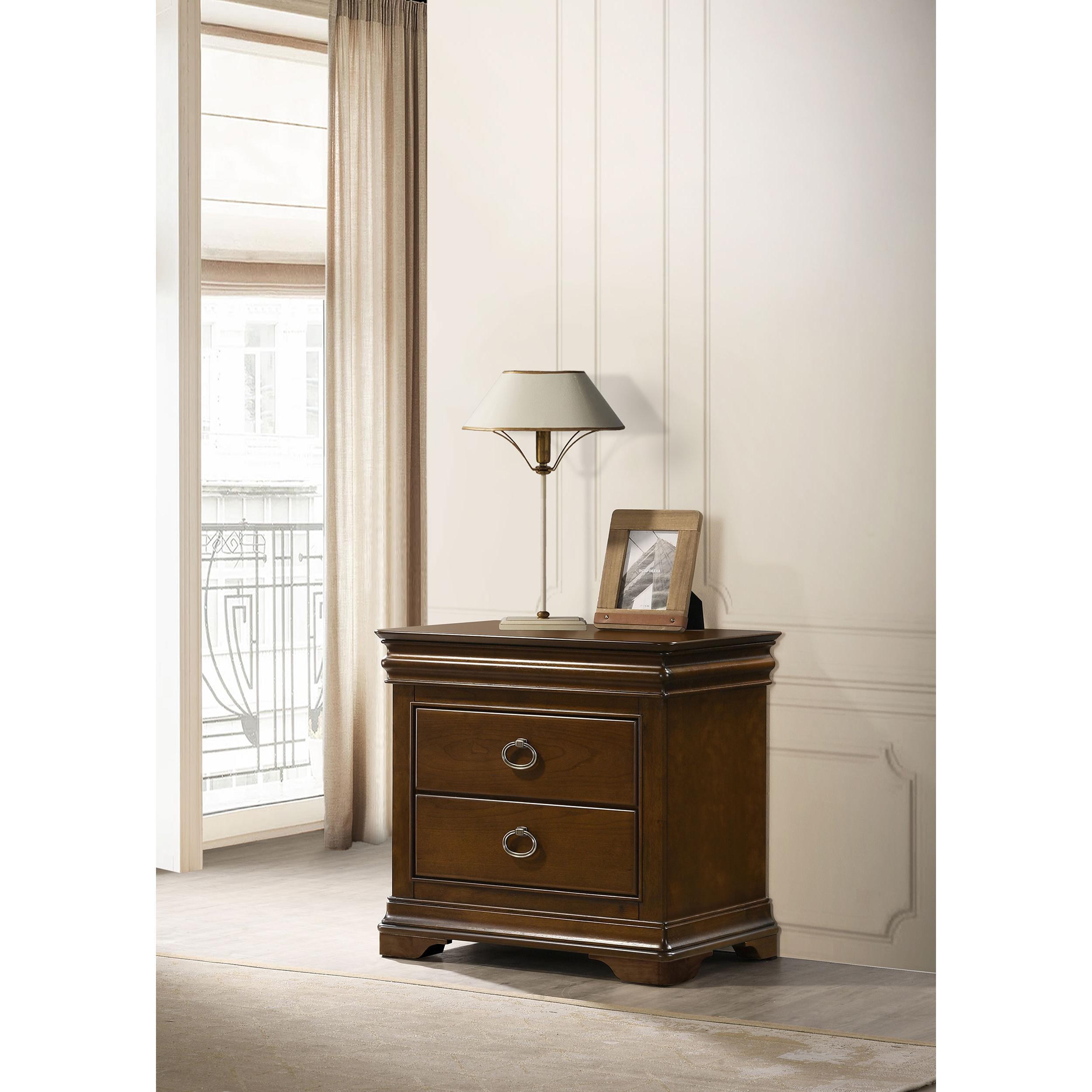 Coaster Furniture Garland 205302 3-drawer Nightstand Bedside Table - Brown Cherry IMAGE 2