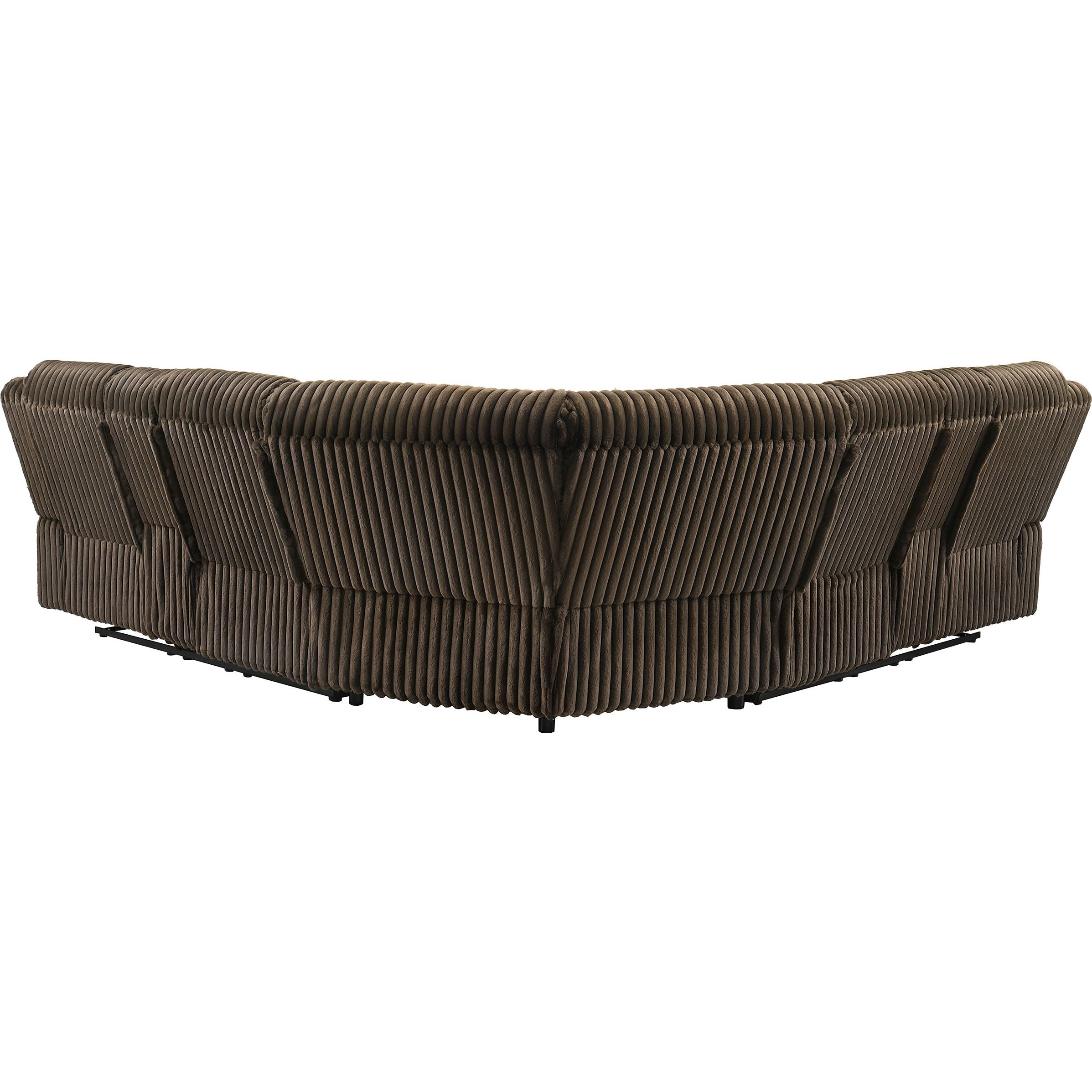  Coaster Furniture Atkinson 601510 Upholstered Reclining Sectional Sofa - Chocolate IMAGE 4