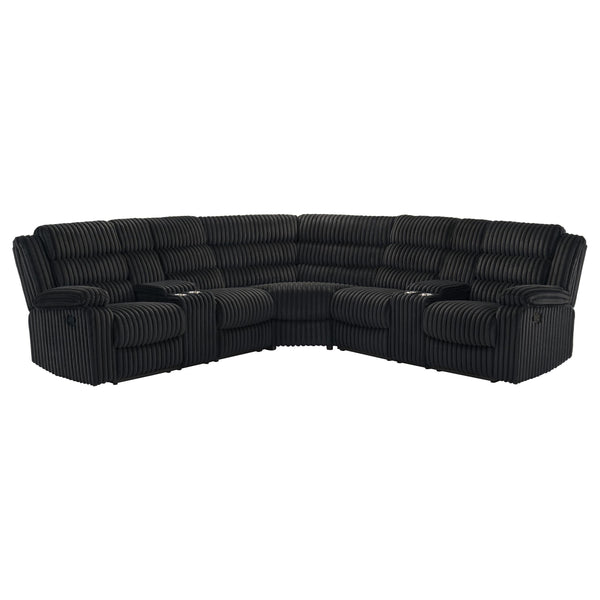 Coaster Furniture Atkinson 601520 Upholstered Reclining Sectional Sofa - Black