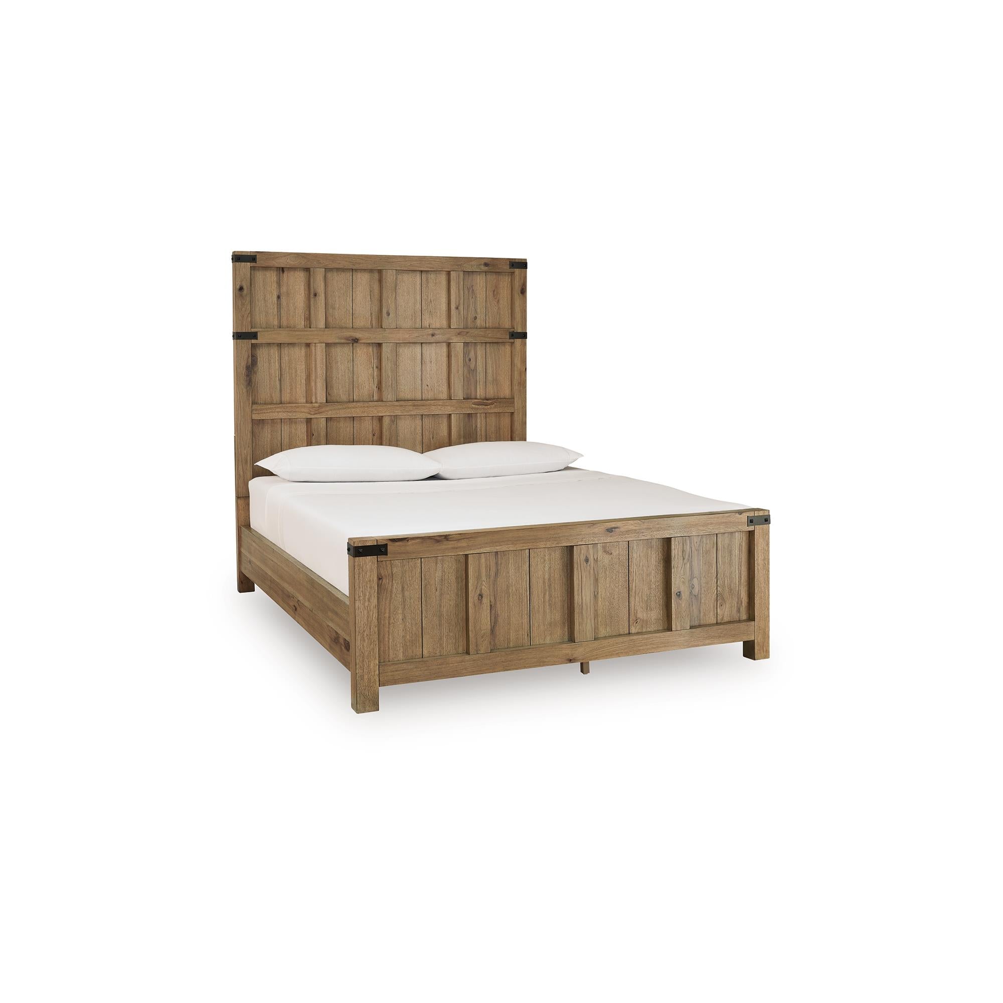  Size_Queen --  Benchcraft Ridgester Panel Bed IMAGE 1