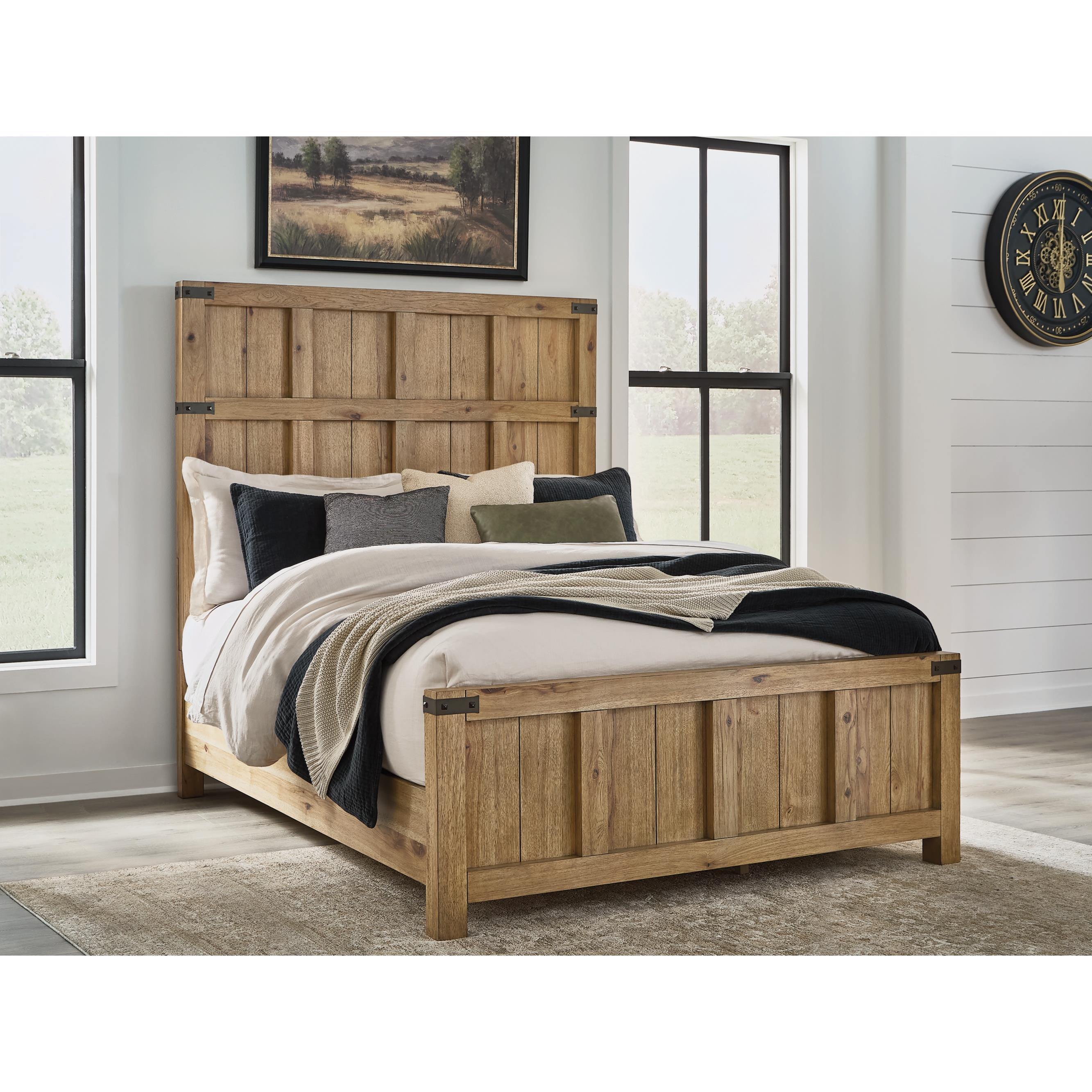  Size_Queen --  Benchcraft Ridgester Panel Bed IMAGE 2