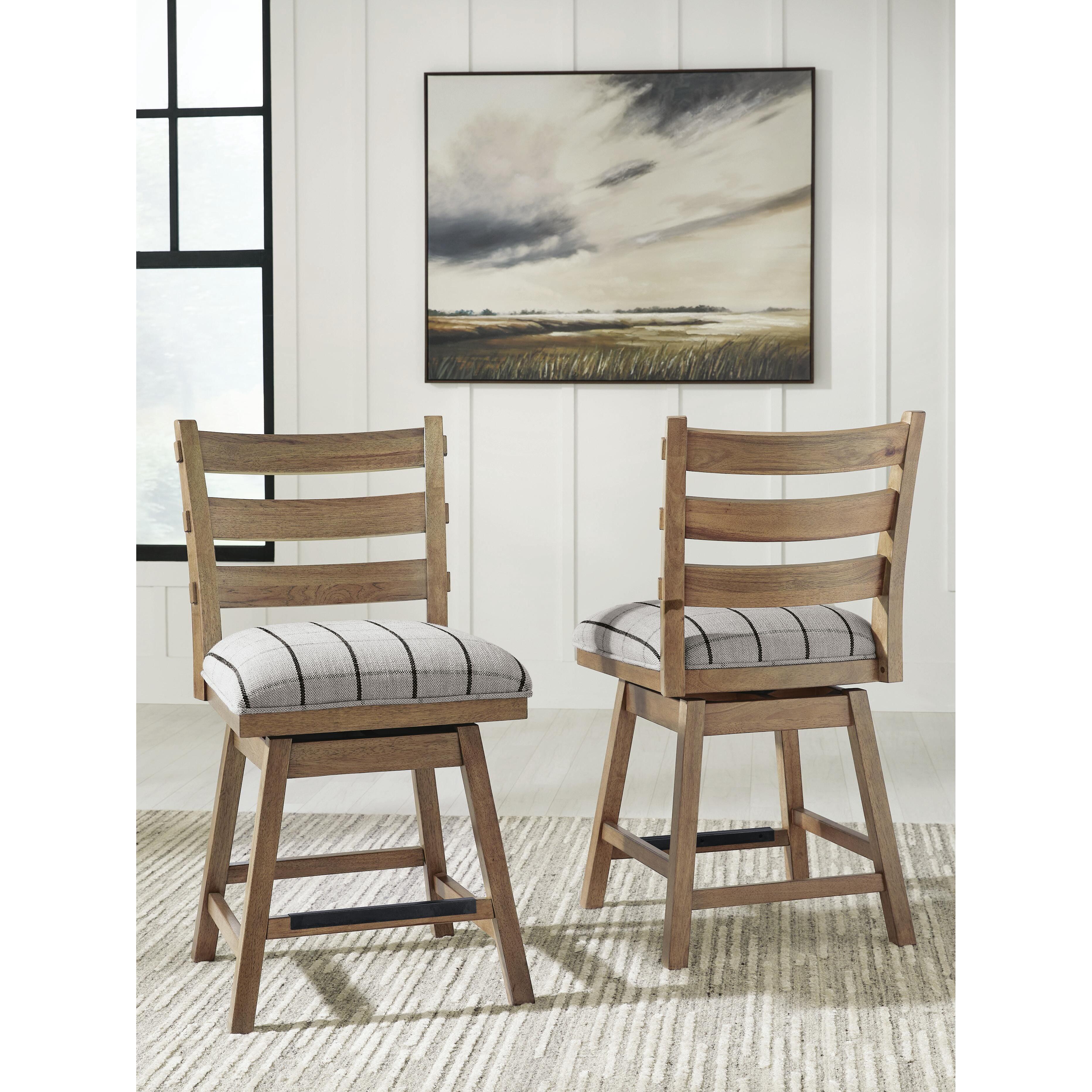  Benchcraft Ridgester D858-224  Upholstered Swivel Barstool IMAGE 2