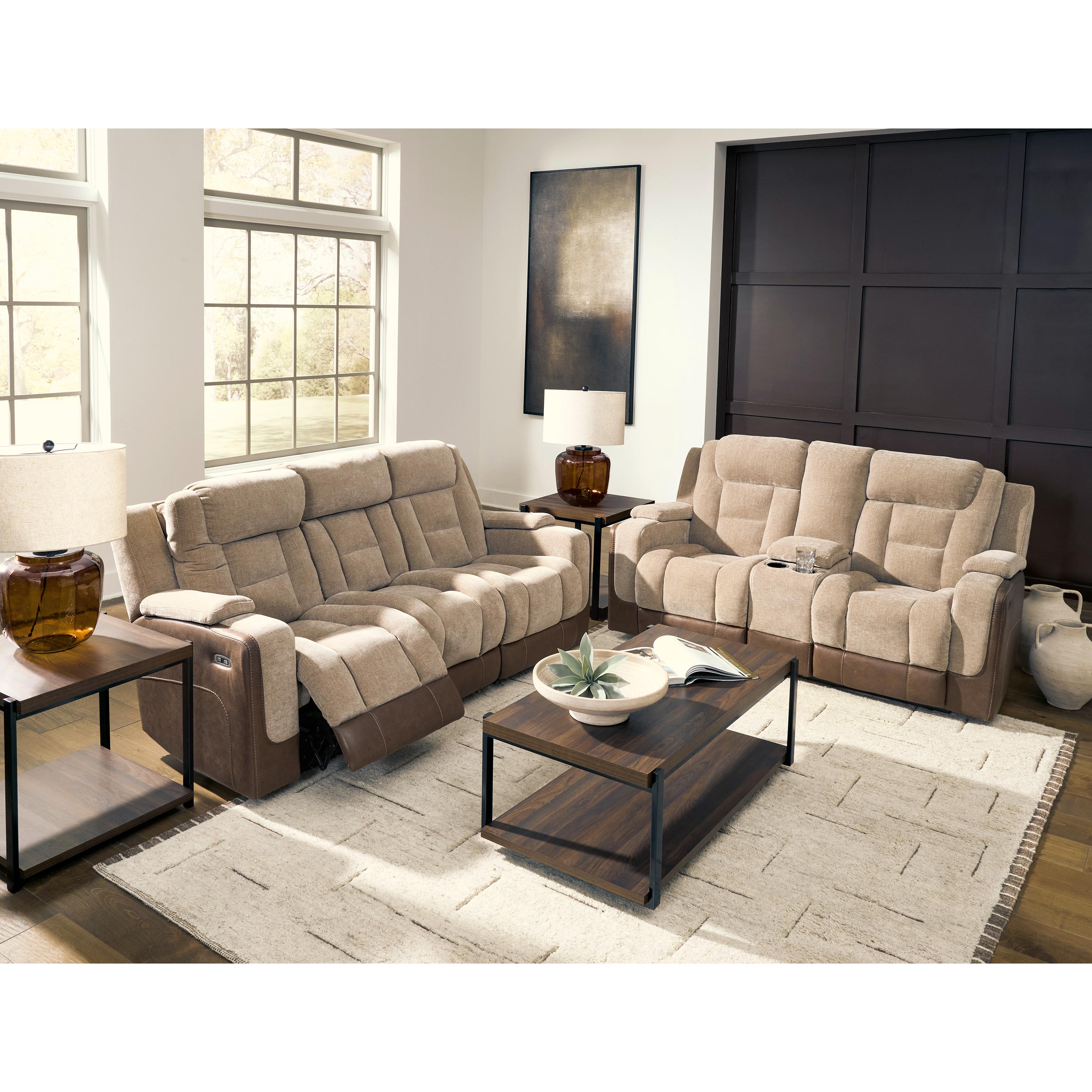  Signature Design by Ashley Mixed Motion PC8350418 Power Reclining Loveseat with Console  & Adjutasble Headrest IMAGE 10