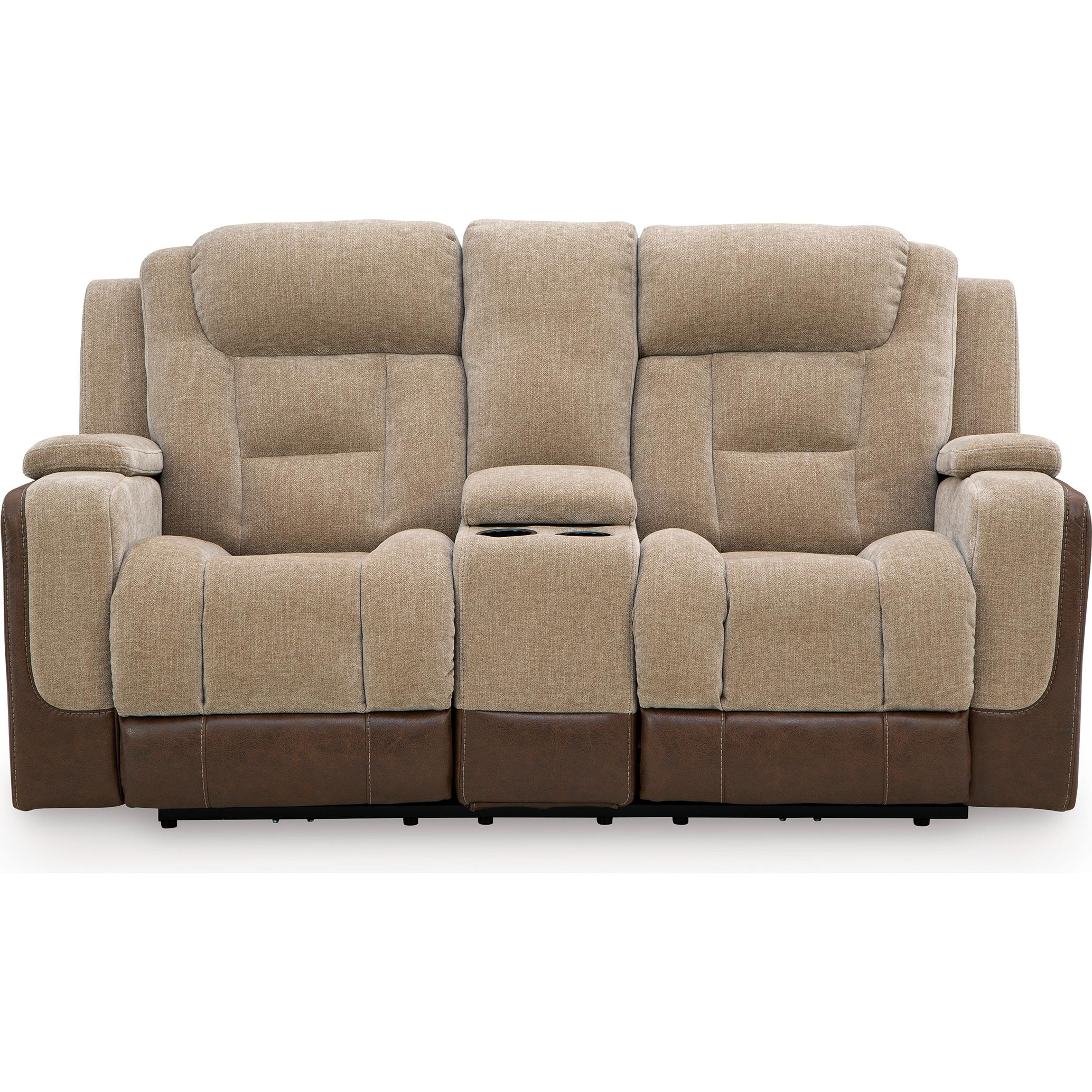  Signature Design by Ashley Mixed Motion PC8350418 Power Reclining Loveseat with Console  & Adjutasble Headrest IMAGE 3