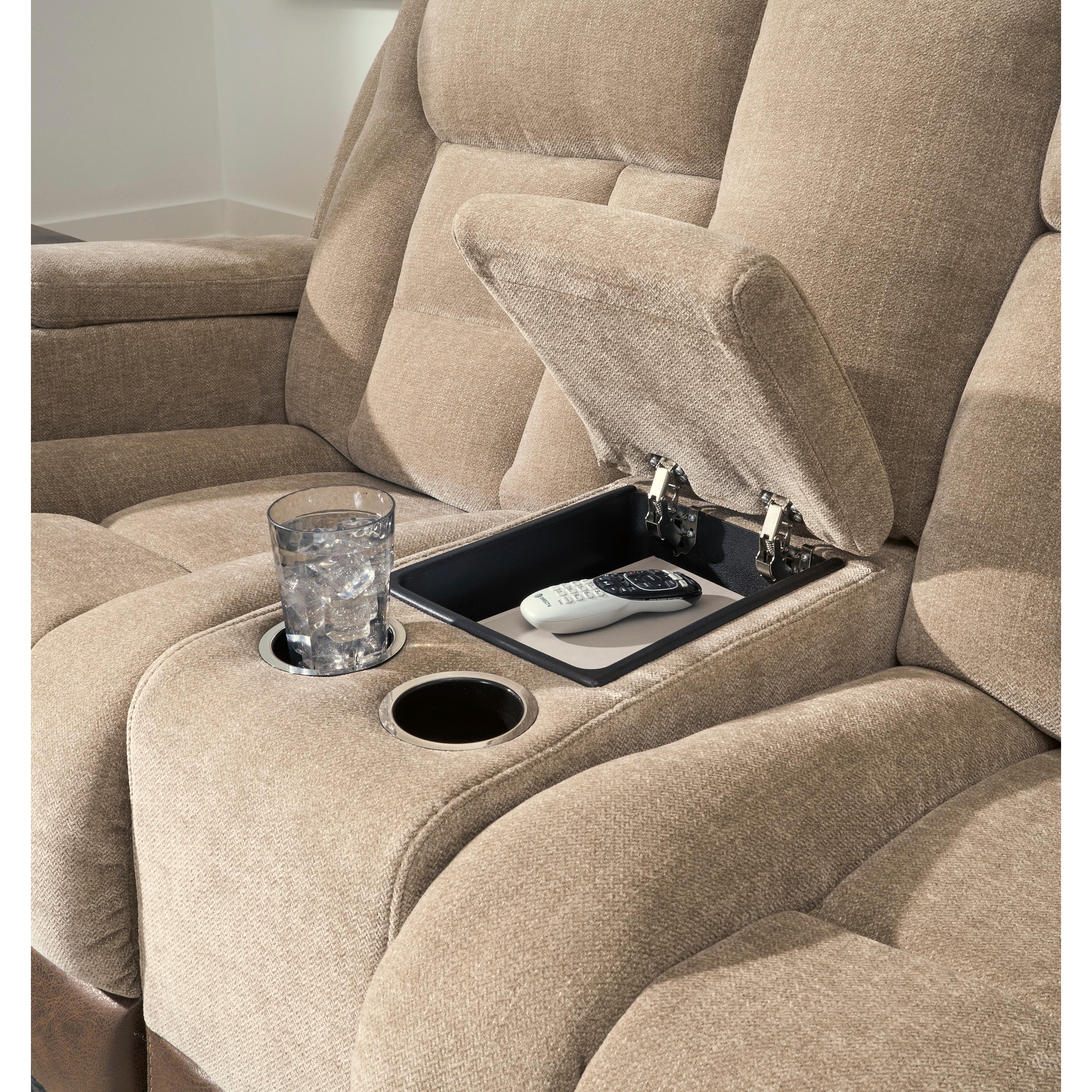  Signature Design by Ashley Mixed Motion PC8350418 Power Reclining Loveseat with Console  & Adjutasble Headrest IMAGE 5