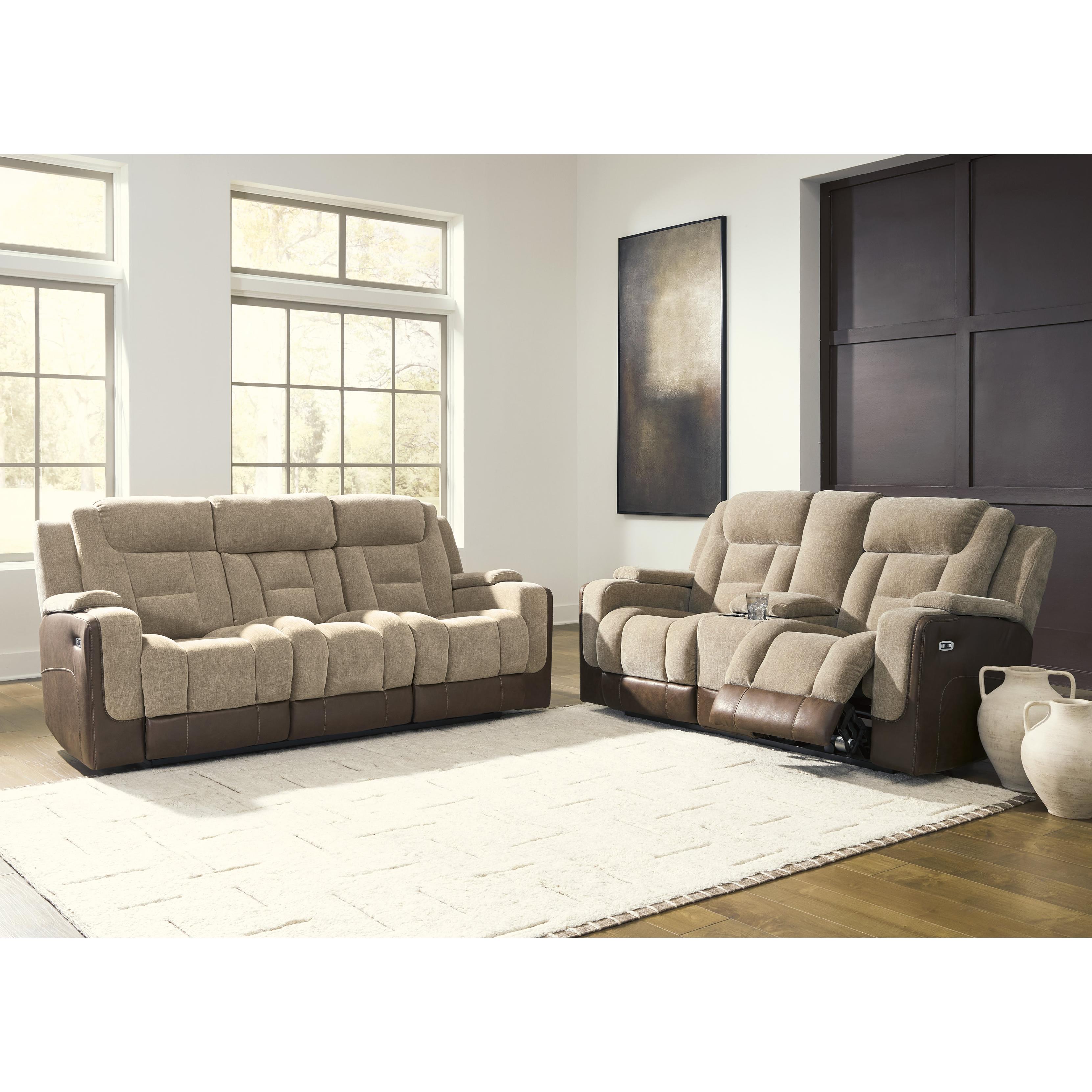  Signature Design by Ashley Mixed Motion PC8350418 Power Reclining Loveseat with Console  & Adjutasble Headrest IMAGE 9