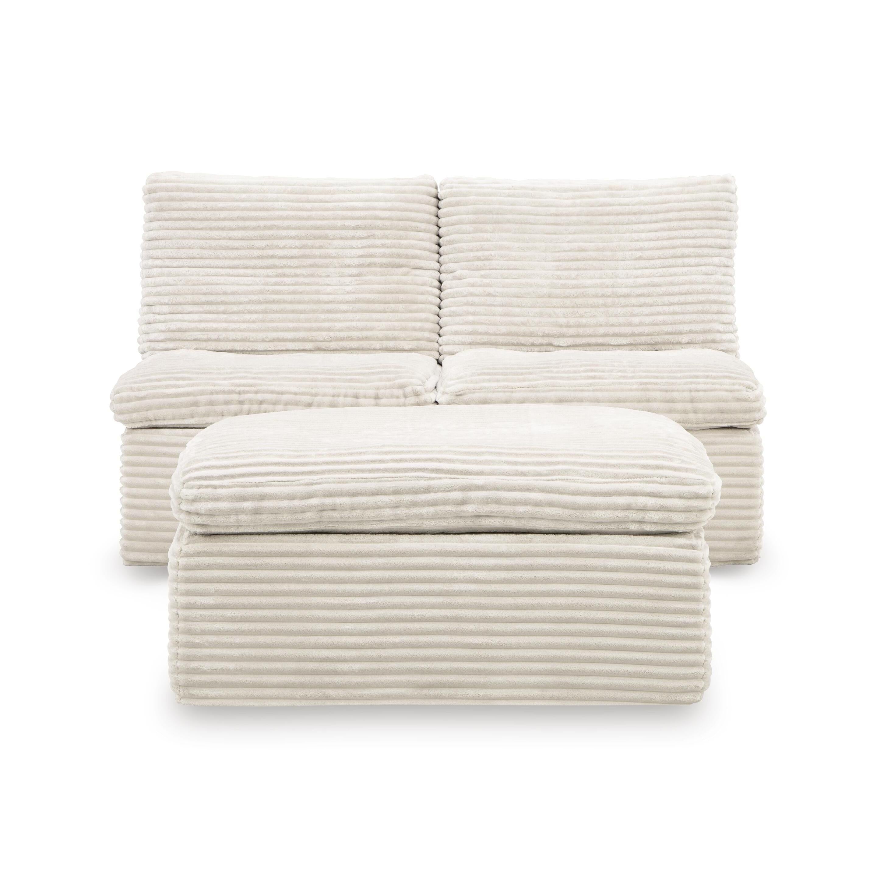  Signature Design by Ashley Fannin PC8430431 2 Armless Chairs with Ottoman IMAGE 2