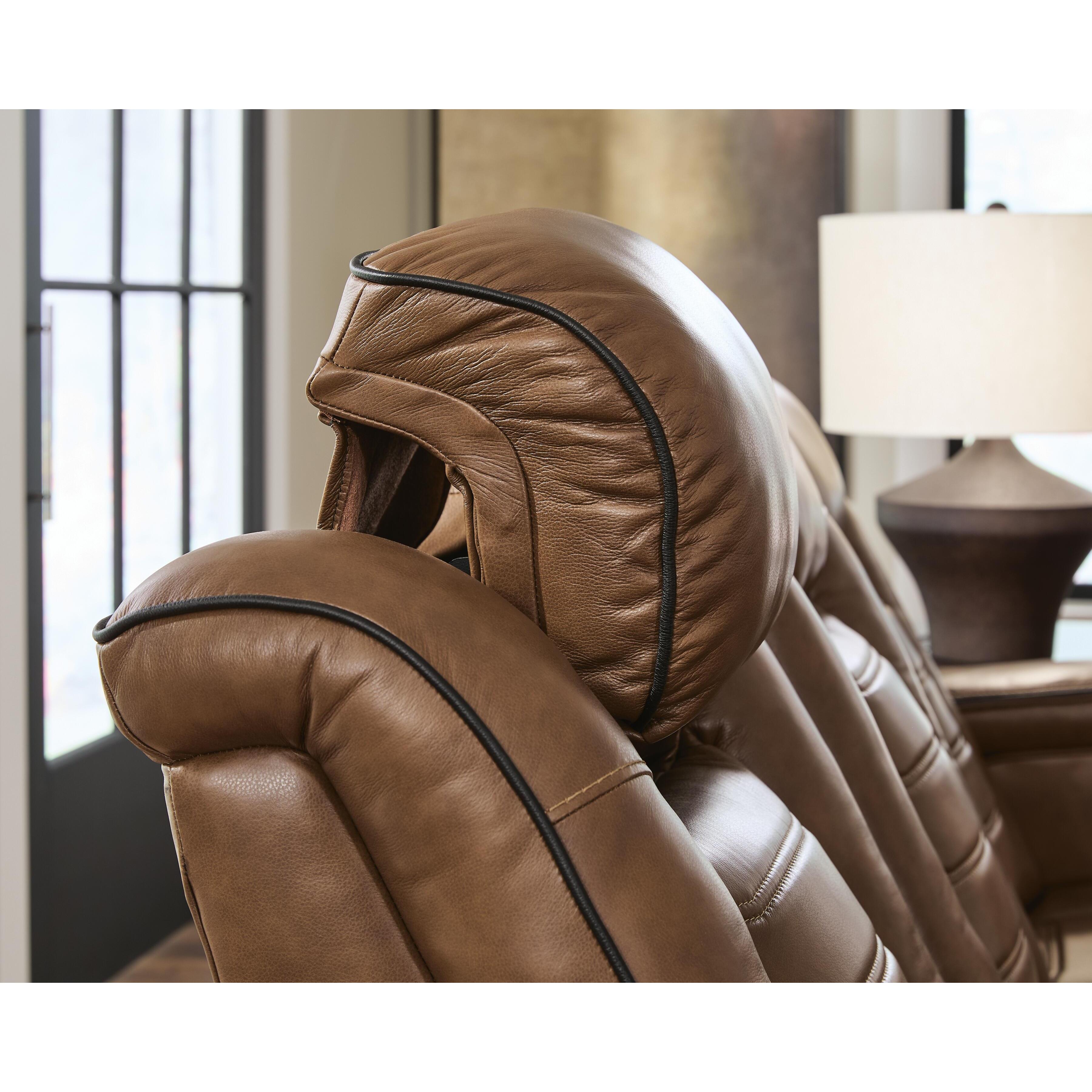  Signature Design by Ashley Gruaro PCU1420018 Power Reclining Loveseat with Console  & Adjutasble Headrest IMAGE 4