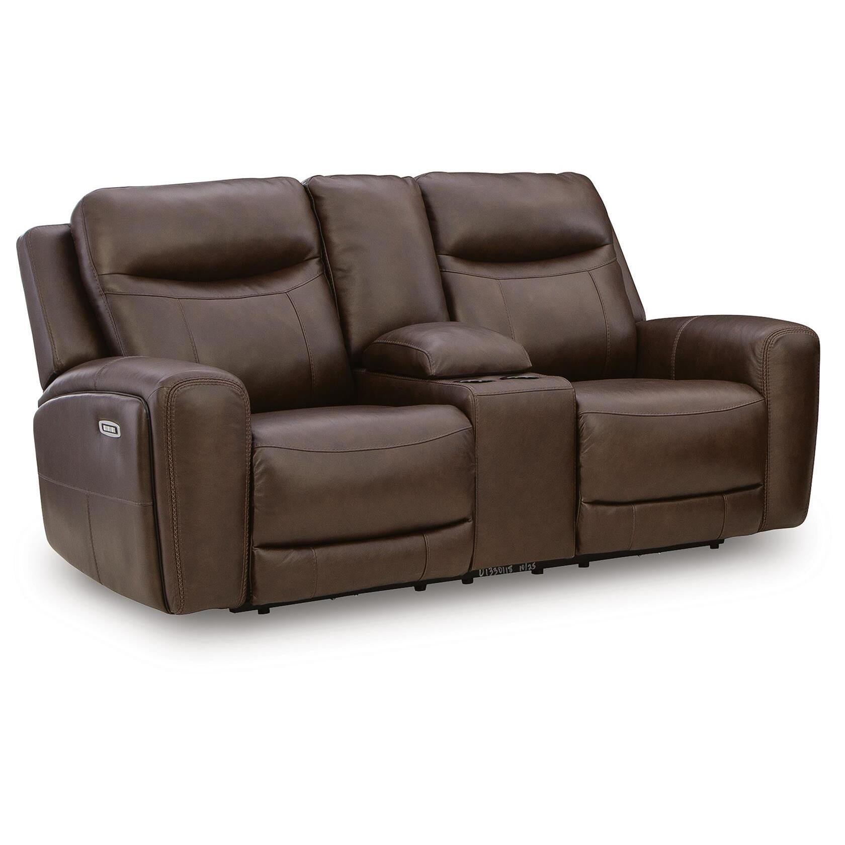  Benchcraft Gravier U1330118 Power Reclining Loveseat with Console  & Adjutasble Headrest IMAGE 1