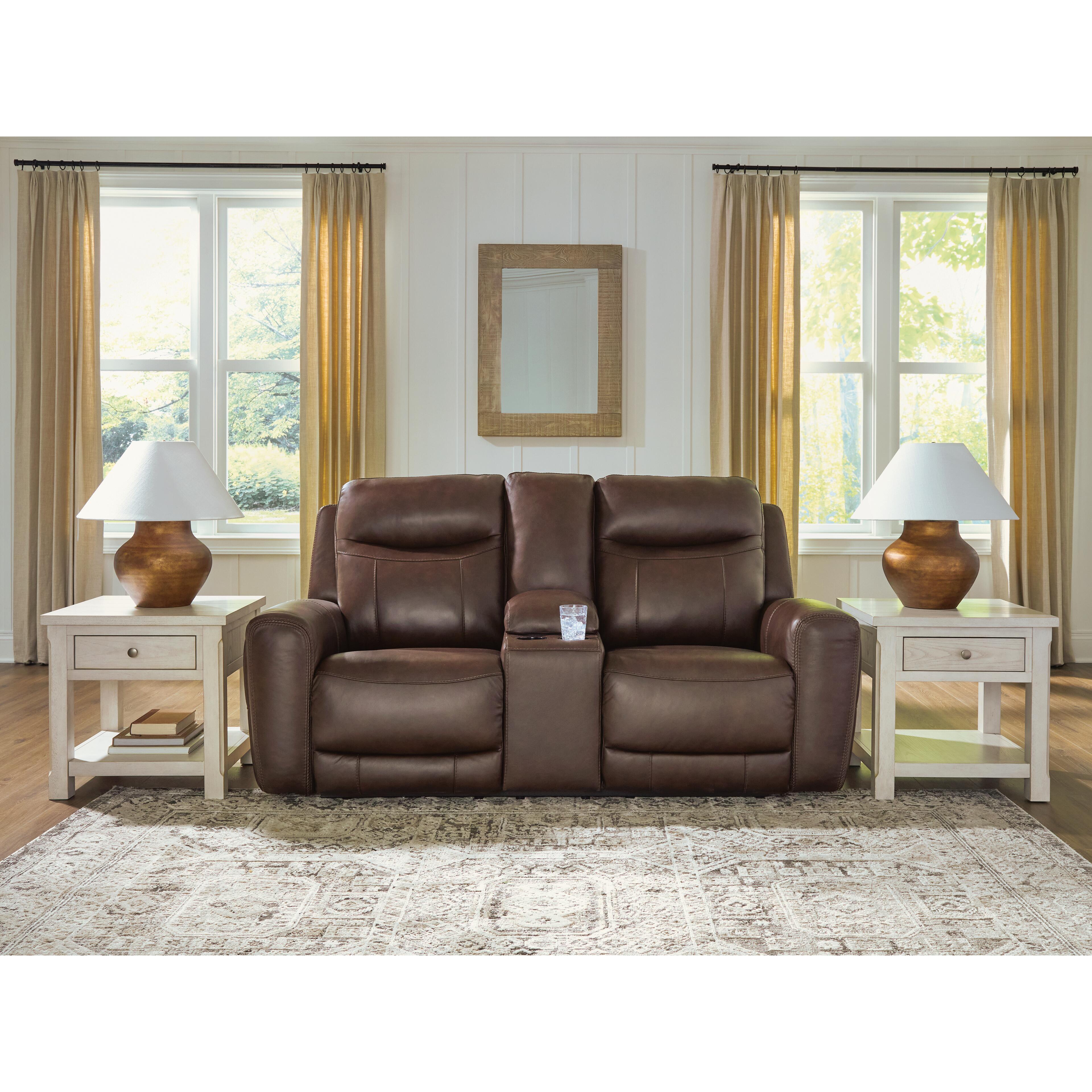  Benchcraft Gravier U1330118 Power Reclining Loveseat with Console  & Adjutasble Headrest IMAGE 2