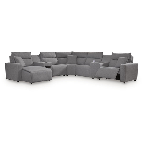 Signature Design by Ashley Modmax II 65906S43 7 pc Power Reclining Sectional with Chaise and Audio Console