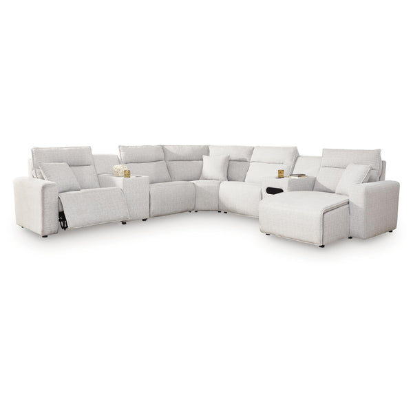 Signature Design by Ashley Modmax II 65907S45 7 pc Power Reclining Sectional with Chaise and Audio Console