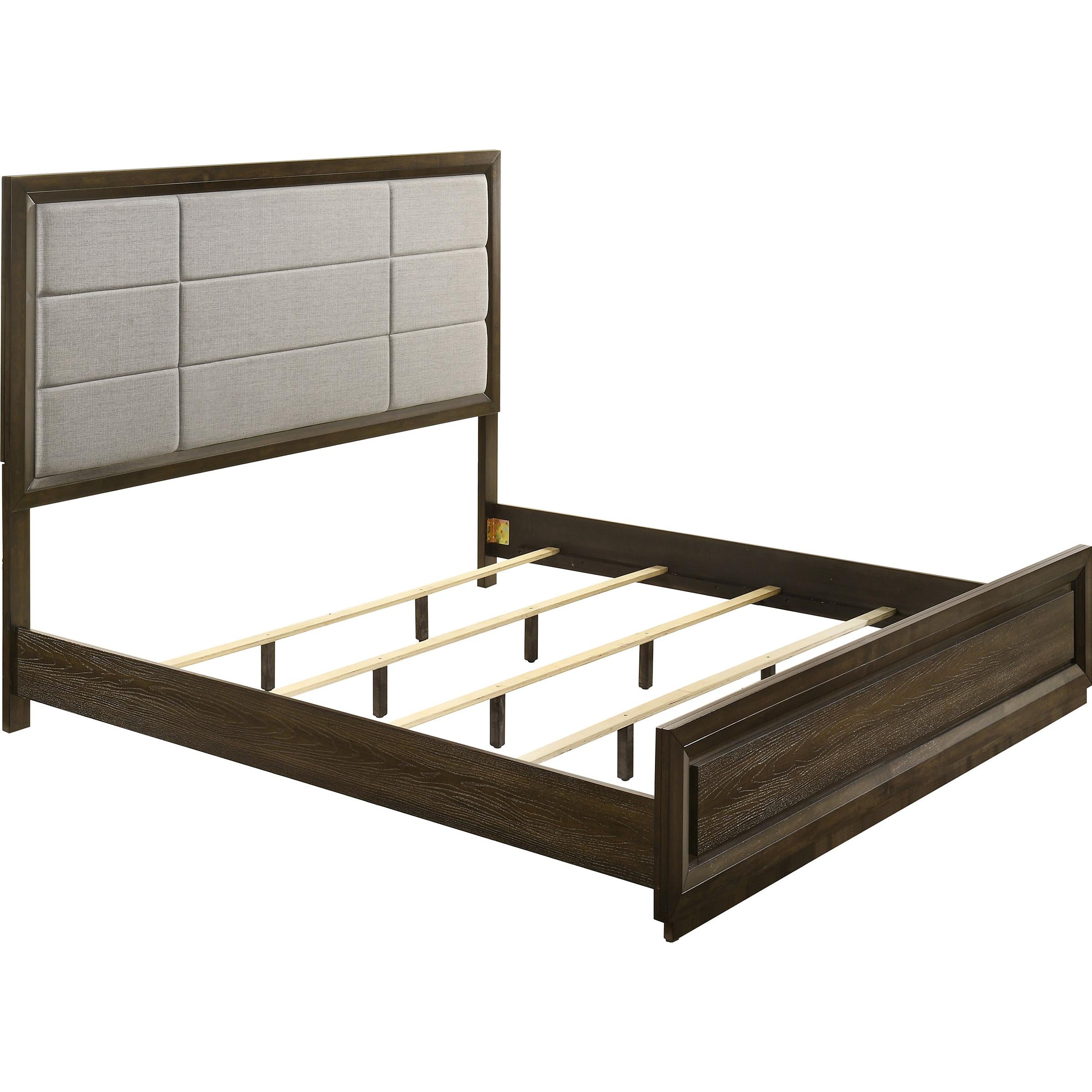  Size_King -- Atlas 215971KE 63-inch Eastern King Upholstered Panel Bed - Grey/Dark Oak IMAGE 3