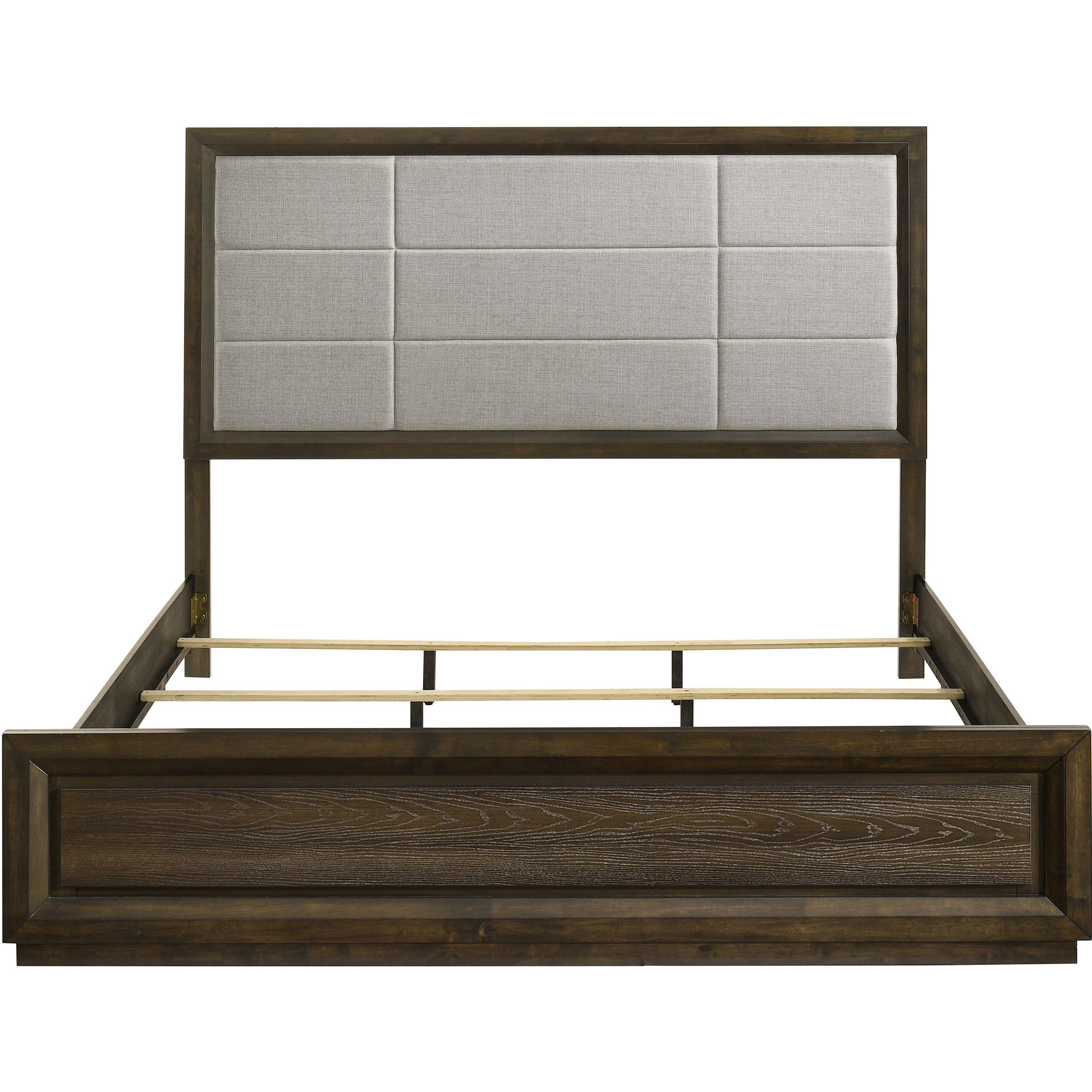  Size_King -- Atlas 215971KE 63-inch Eastern King Upholstered Panel Bed - Grey/Dark Oak IMAGE 4
