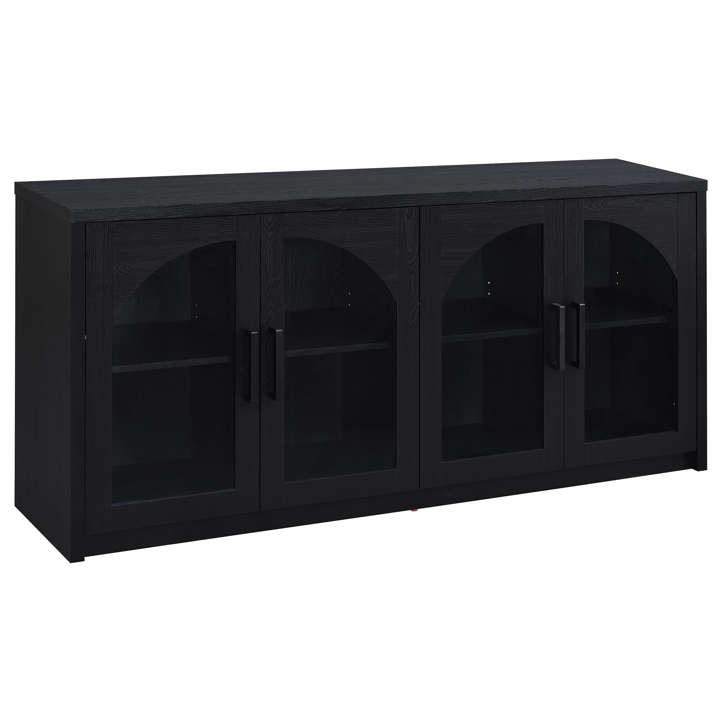 Coaster Furniture Riva 103895 4-door Dining Sideboard Buffet Storage Credenza - Black IMAGE 2