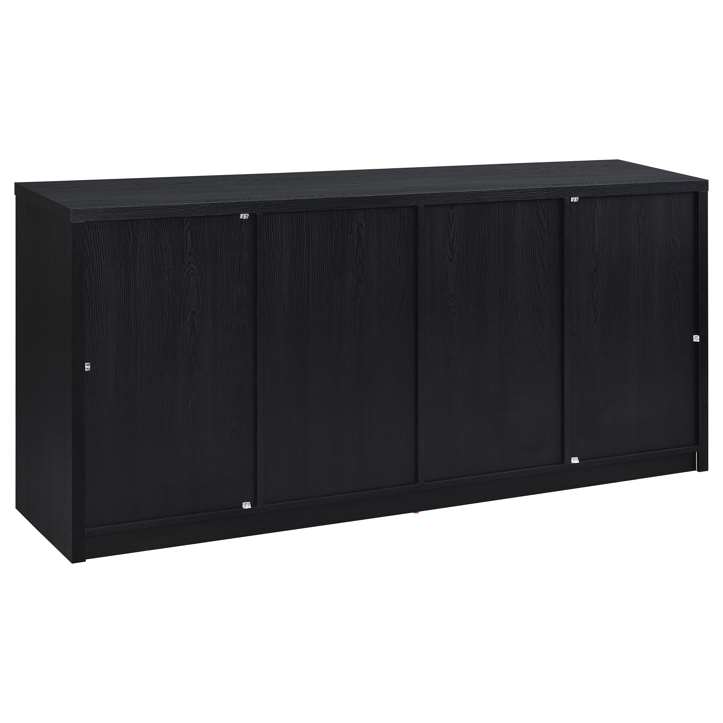  Coaster Furniture Riva 103895 4-door Dining Sideboard Buffet Storage Credenza - Black IMAGE 3