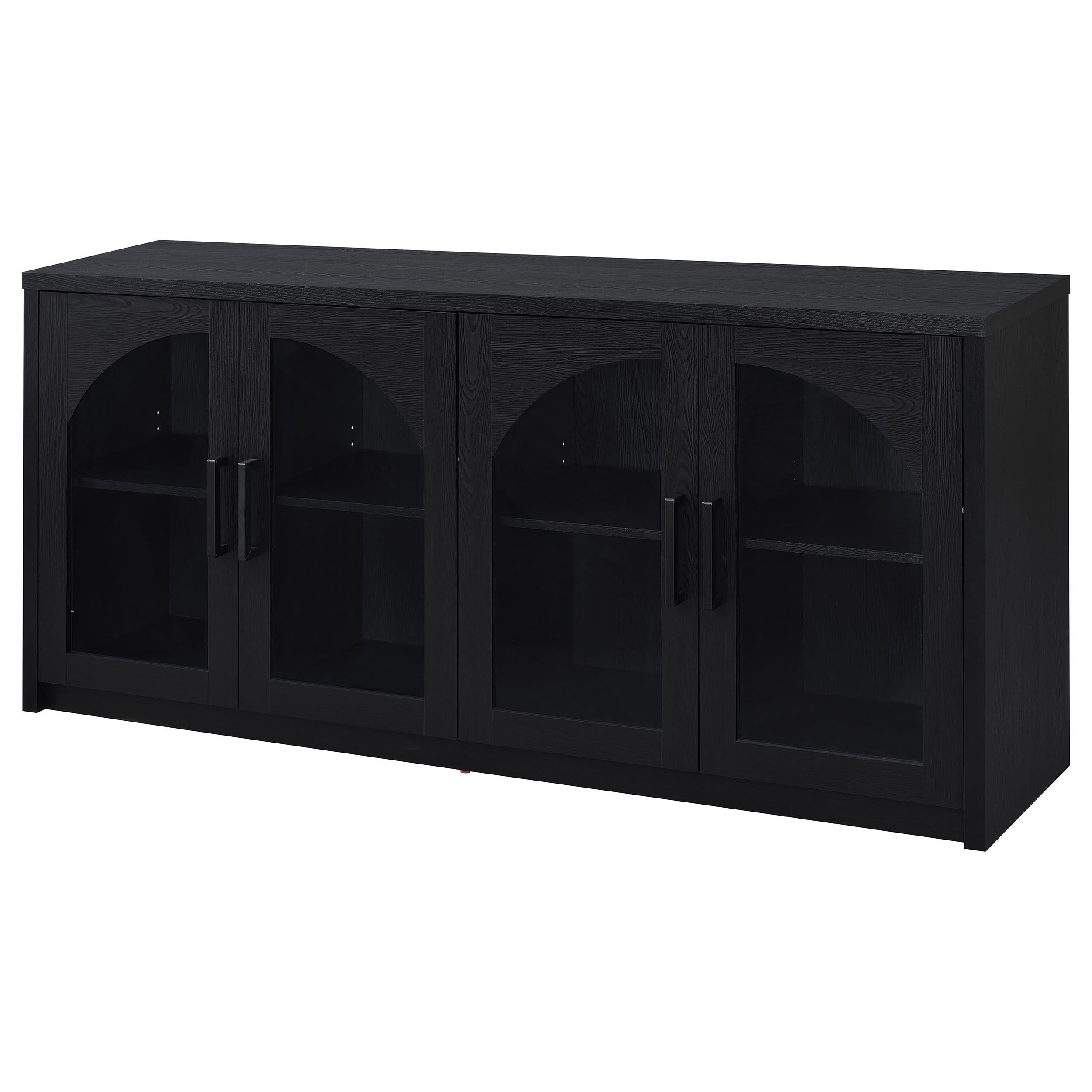 Coaster Furniture Riva 103895 4-door Dining Sideboard Buffet Storage Credenza - Black IMAGE 4