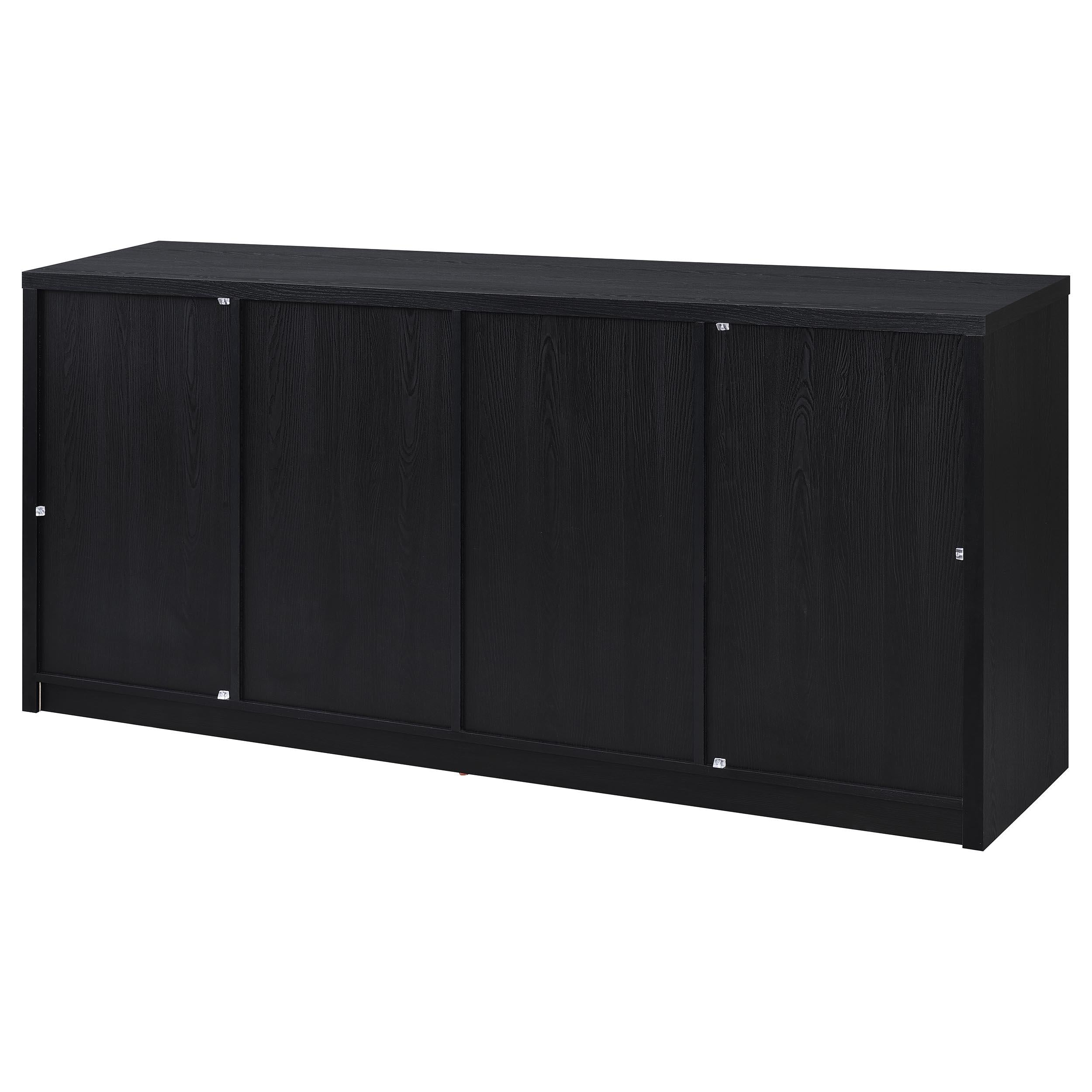  Coaster Furniture Riva 103895 4-door Dining Sideboard Buffet Storage Credenza - Black IMAGE 5