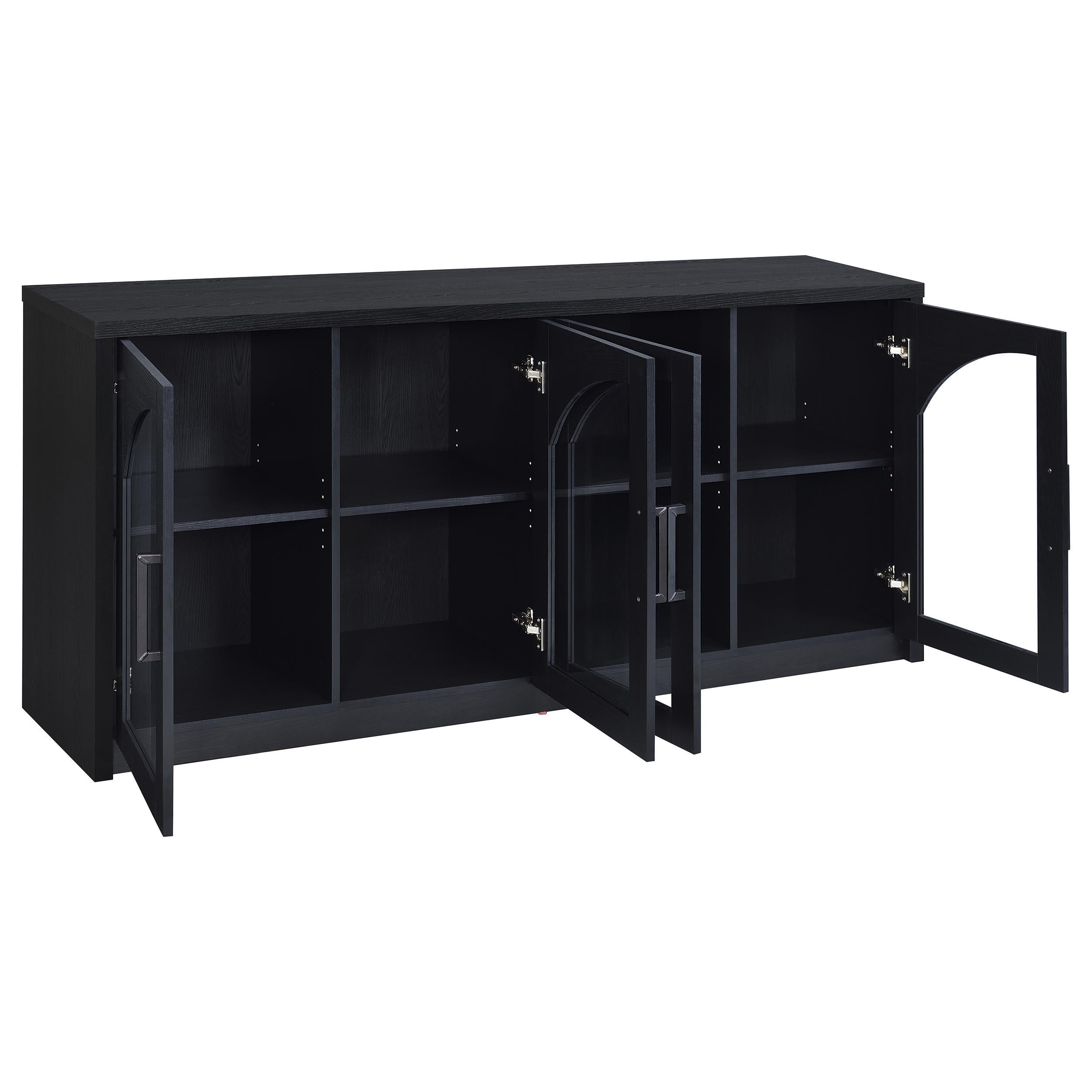  Coaster Furniture Riva 103895 4-door Dining Sideboard Buffet Storage Credenza - Black IMAGE 9