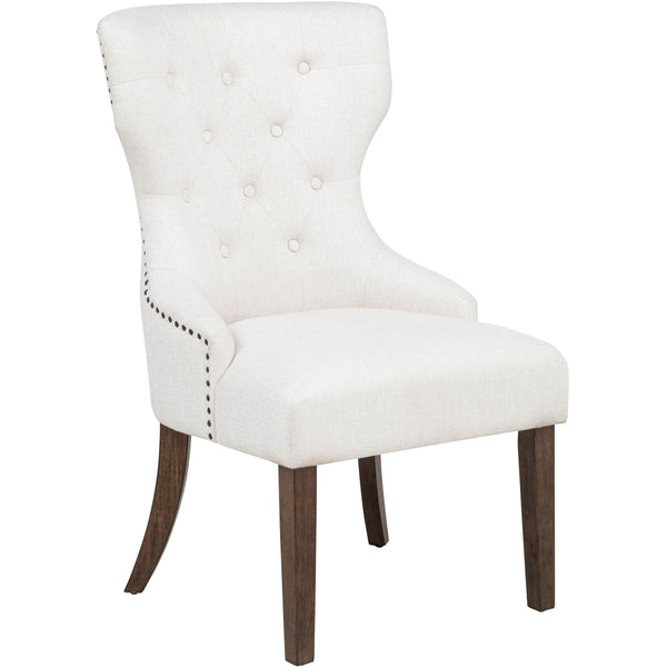 Coaster Furniture Baney 104507DOK Fabric Upholstered Dining Side Chair - Cream/Dark Oak