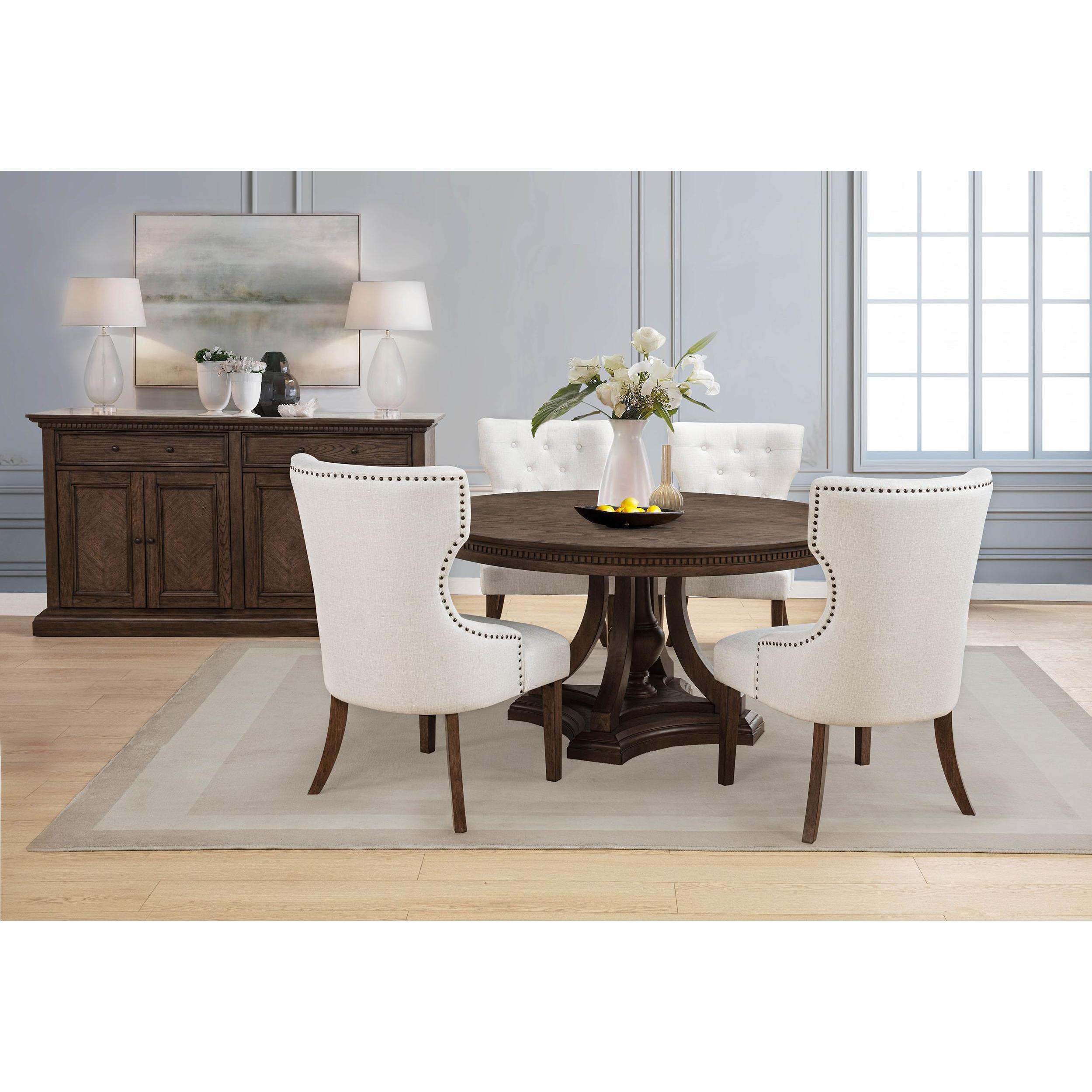 Coaster Furniture Baney 104507DOK Fabric Upholstered Dining Side Chair - Cream/Dark Oak IMAGE 15