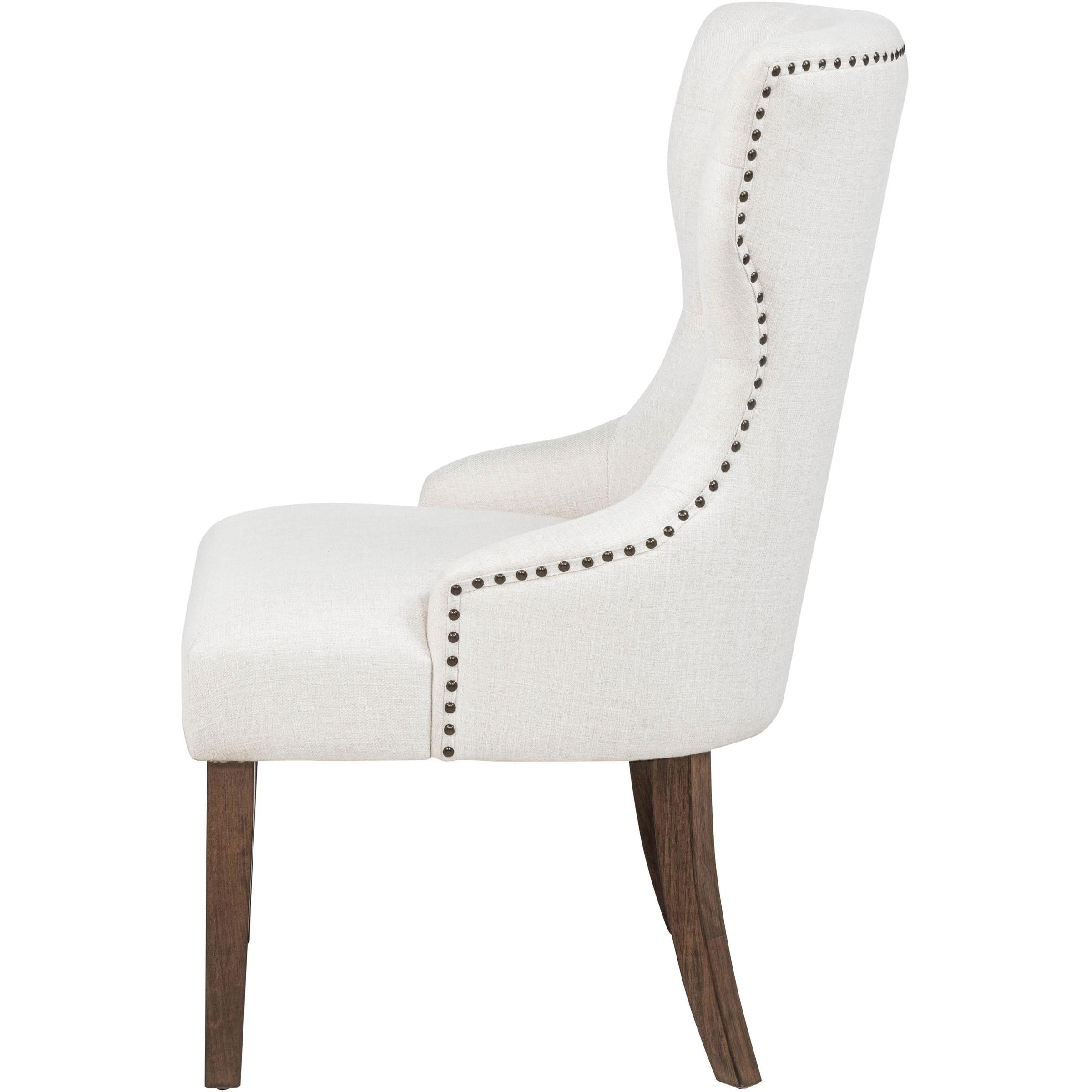  Coaster Furniture Baney 104507DOK Fabric Upholstered Dining Side Chair - Cream/Dark Oak IMAGE 5