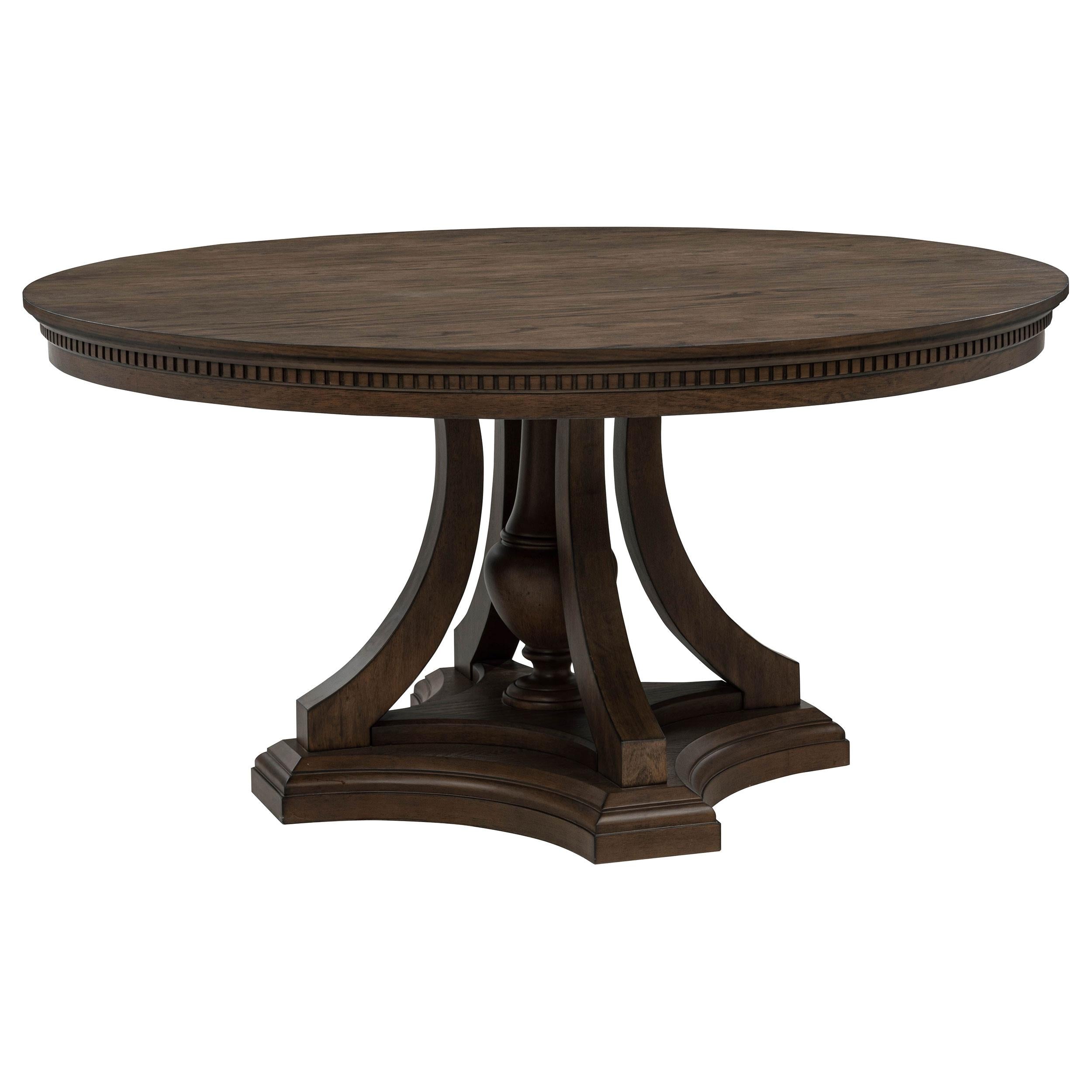  Coaster Furniture Ridgewell 104600 Round Pedestal Dining Table - Dark Oak IMAGE 1