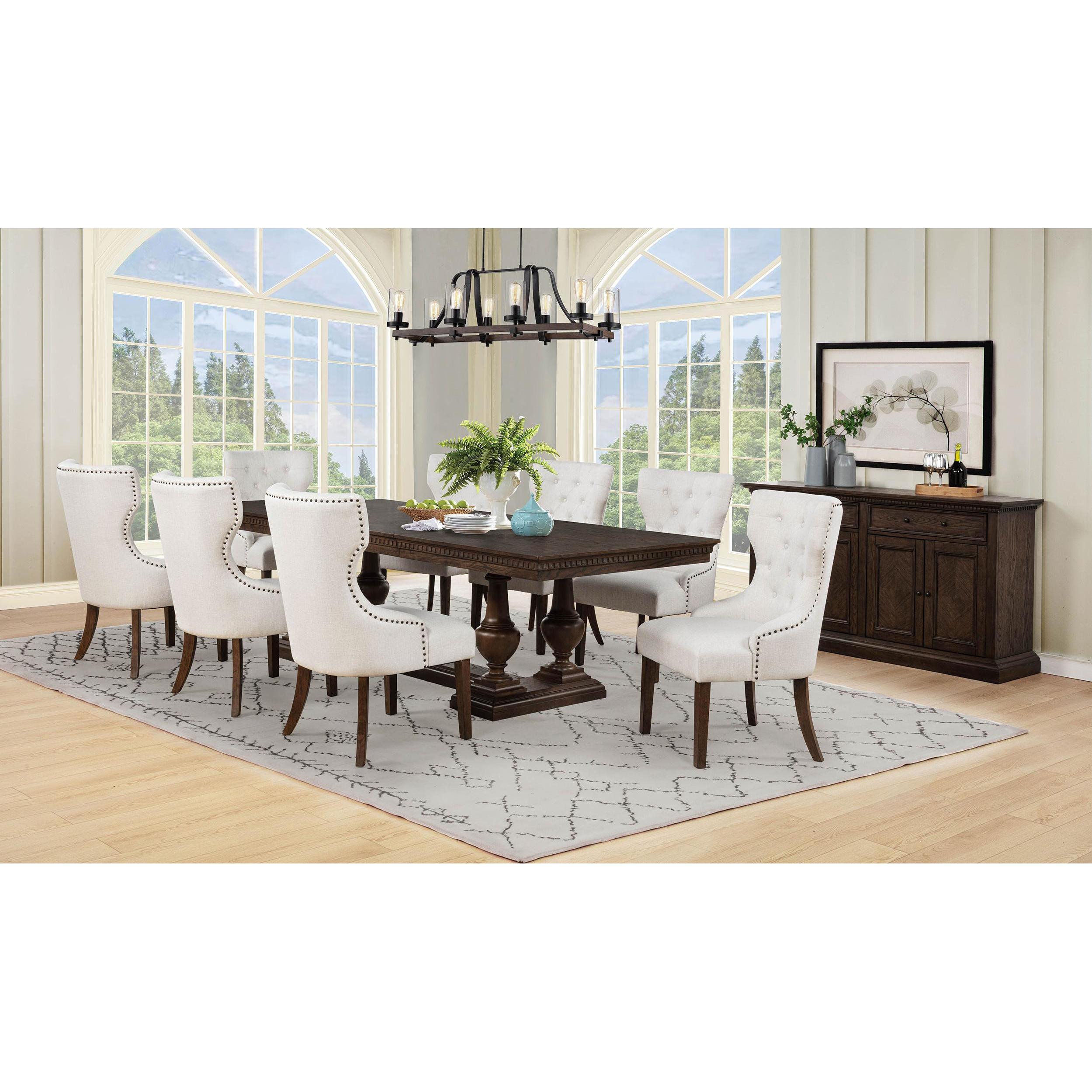  Coaster Furniture Ridgewell 104601 Rectangular Trestle Dining Table - Dark Oak IMAGE 15
