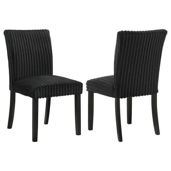 Coaster Furniture Dermott 106512BLK Set of 2 Upholstered Parson Dining Side Chair - Black