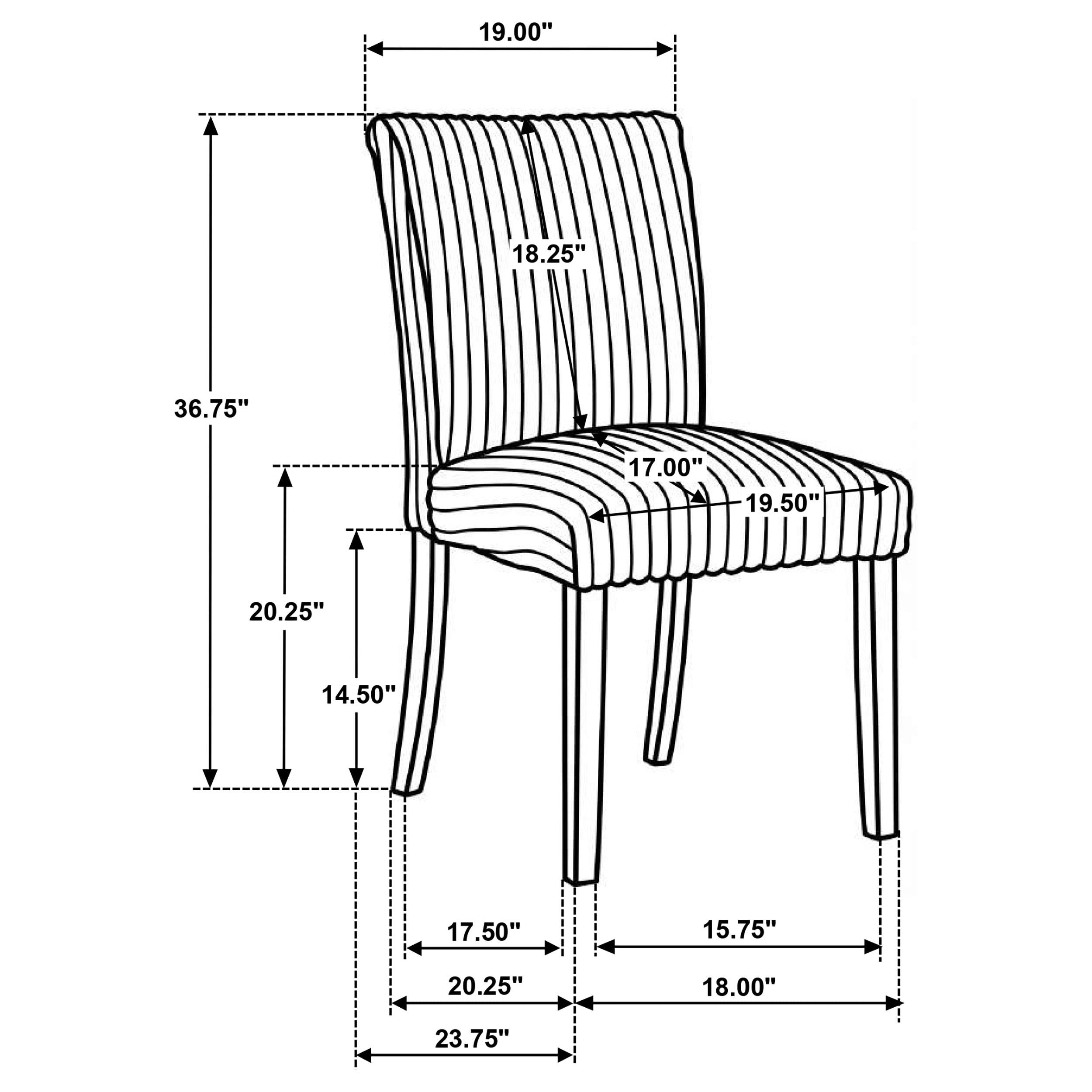 Coaster Furniture Dermott 106512BLK Set of 2 Upholstered Parson Dining Side Chair - Black IMAGE 11