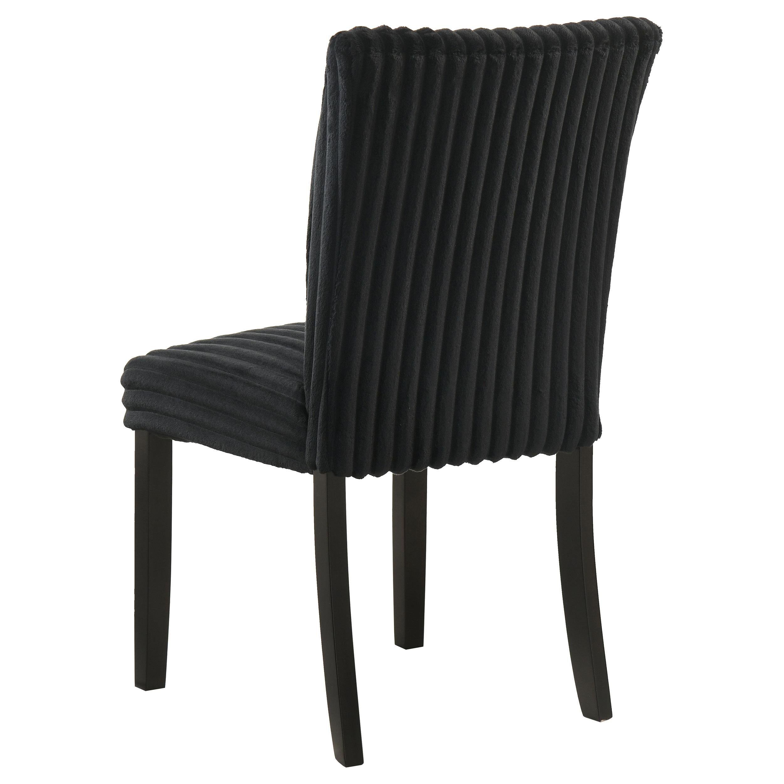  Coaster Furniture Dermott 106512BLK Set of 2 Upholstered Parson Dining Side Chair - Black IMAGE 3