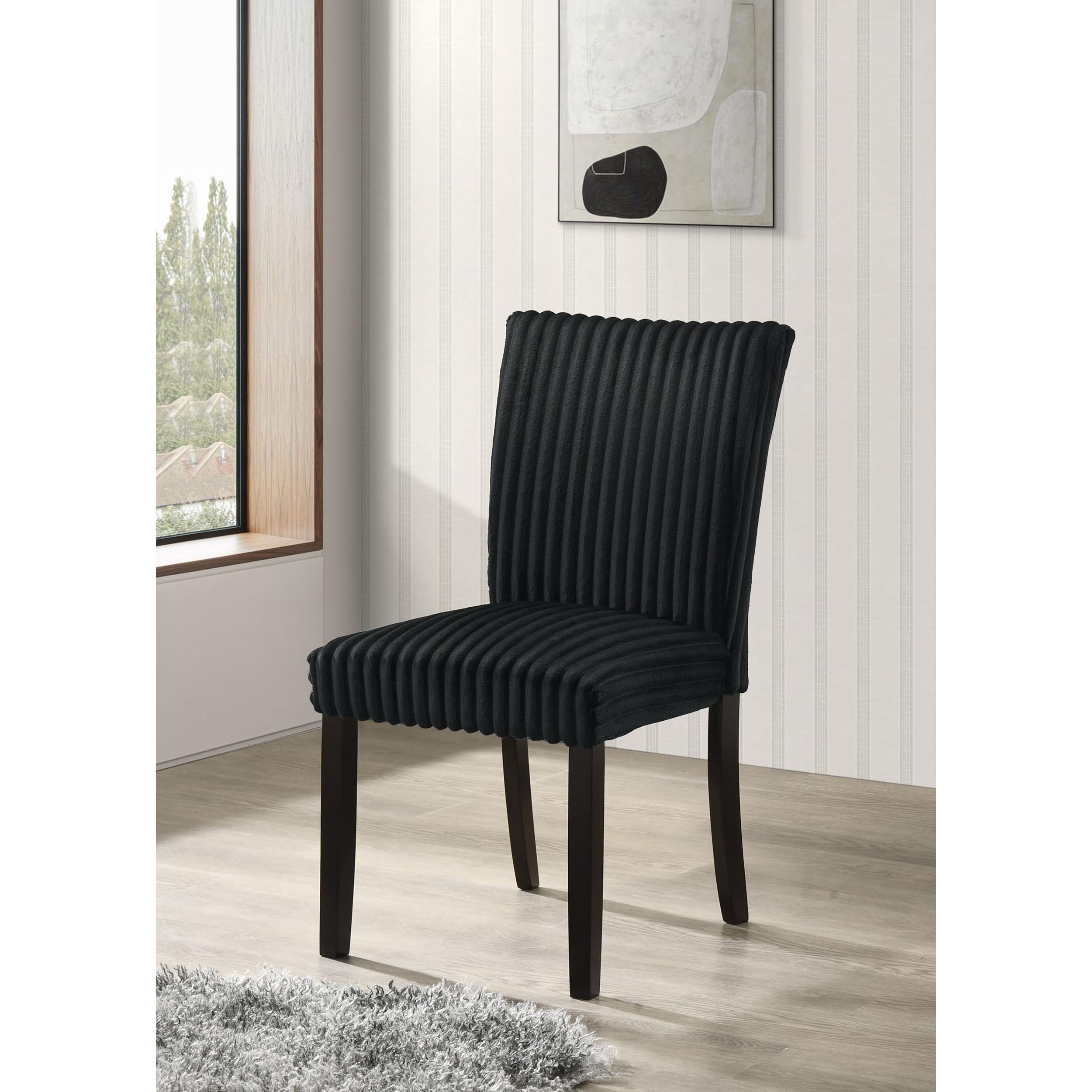  Coaster Furniture Dermott 106512BLK Set of 2 Upholstered Parson Dining Side Chair - Black IMAGE 4