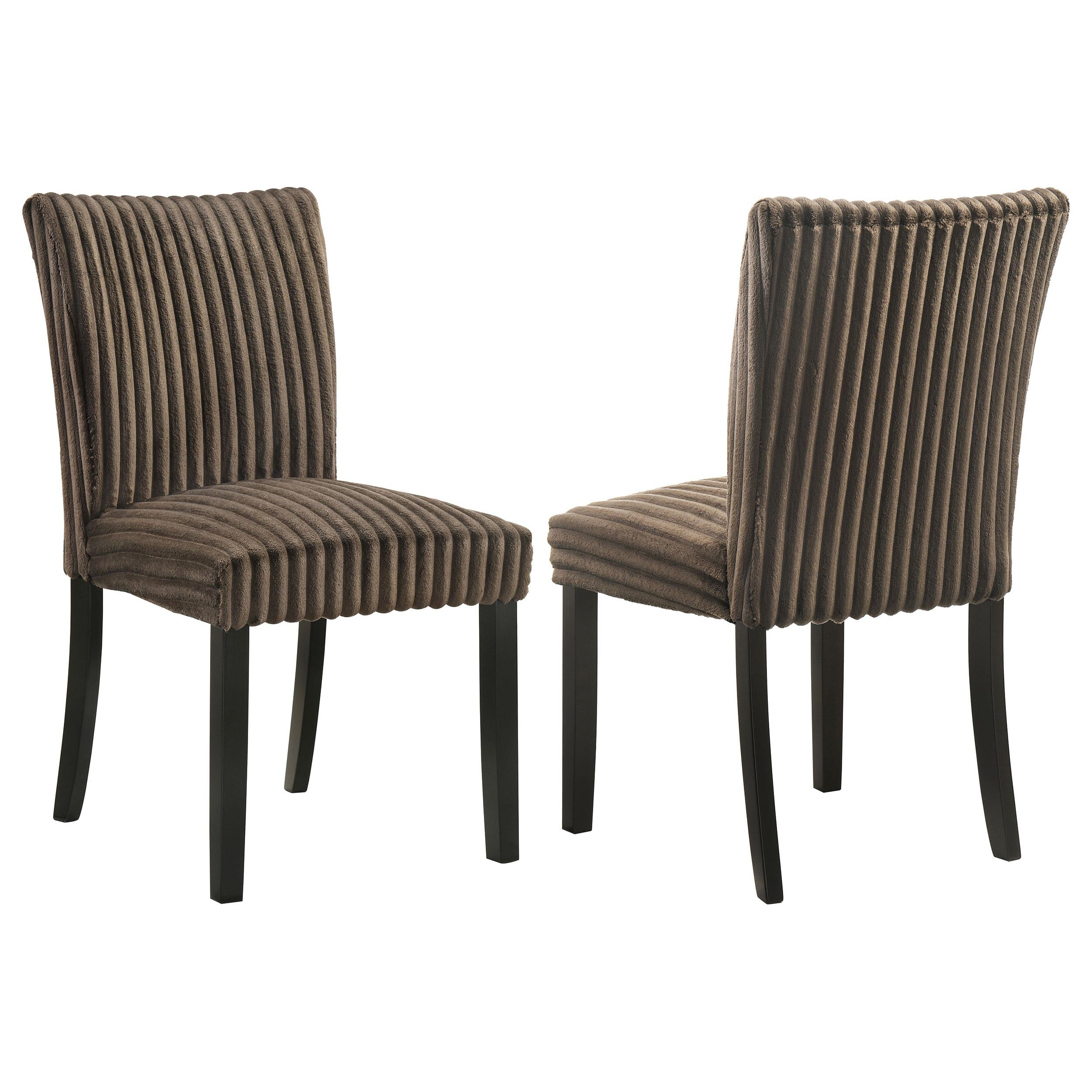  Coaster Furniture Dermott 106512CH Set of 2 Upholstered Parson Dining Side Chair - Chocolate IMAGE 1