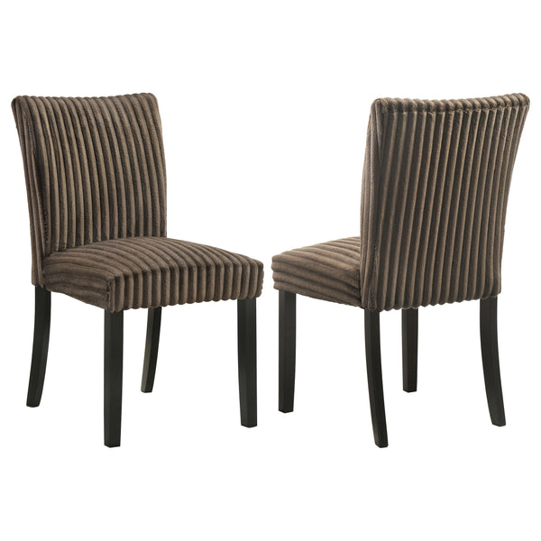 Coaster Furniture Dermott 106512CH Set of 2 Upholstered Parson Dining Side Chair - Chocolate