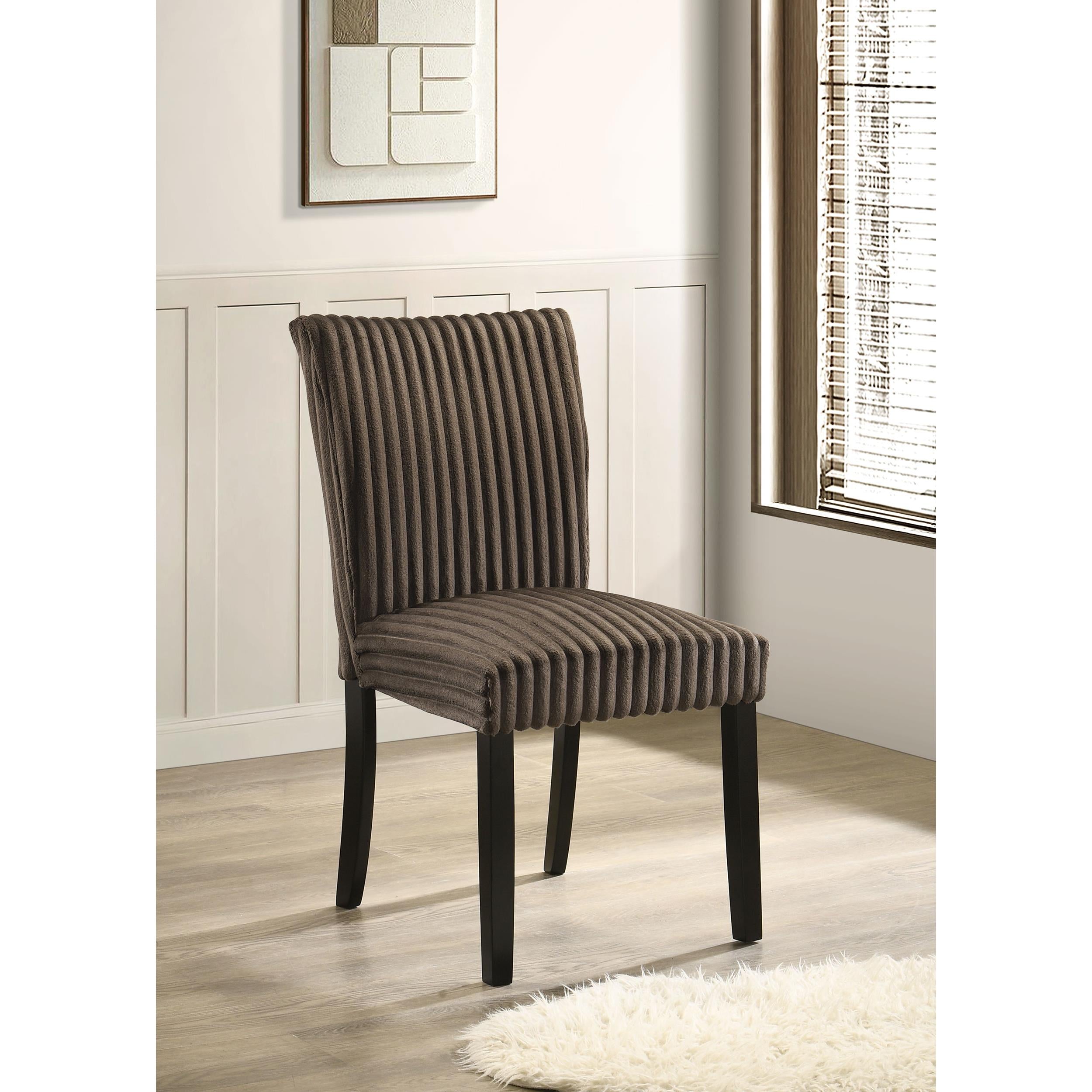  Coaster Furniture Dermott 106512CH Set of 2 Upholstered Parson Dining Side Chair - Chocolate IMAGE 4
